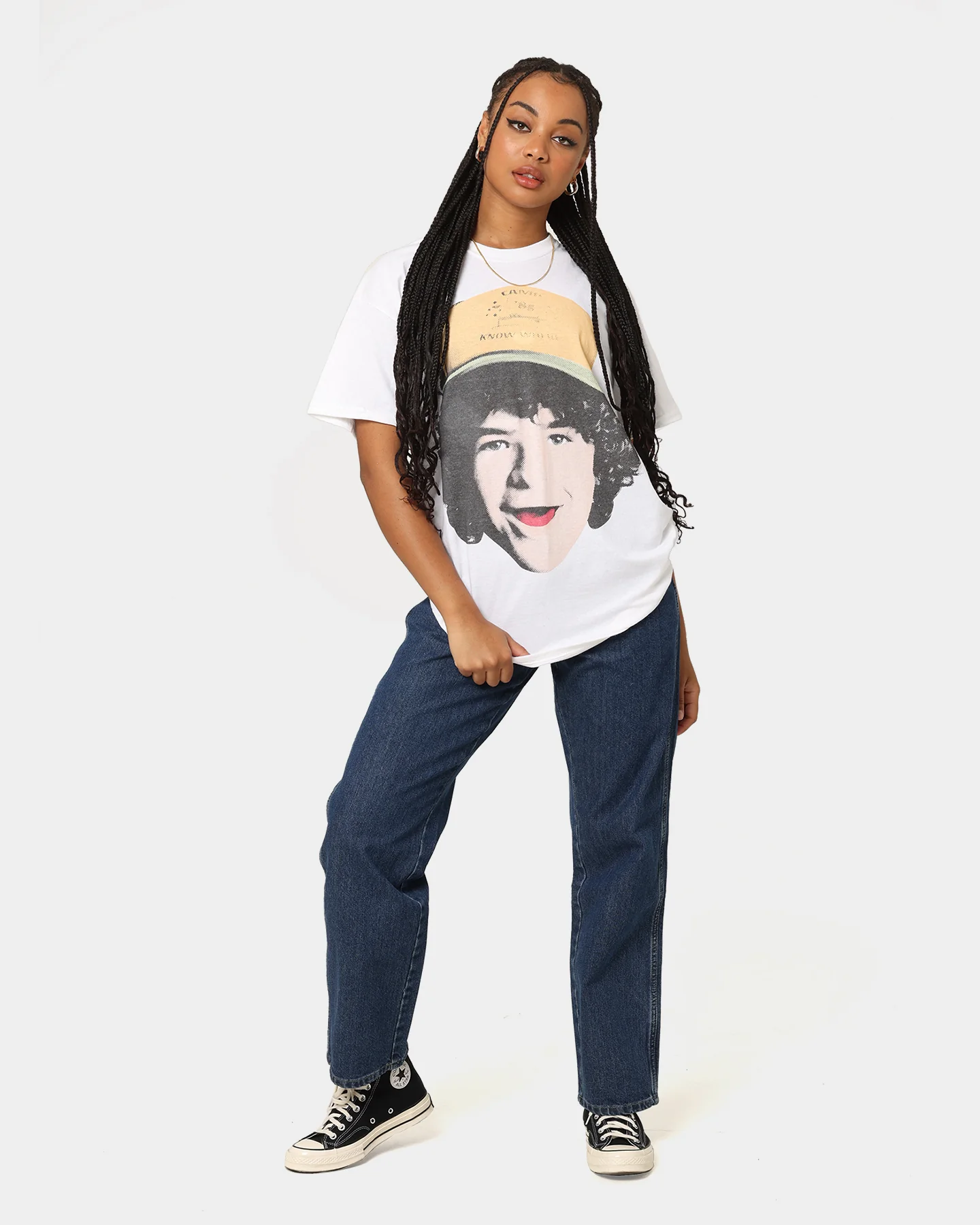 Goat Crew X Stranger Things Dustin Vintage T-Shirt White