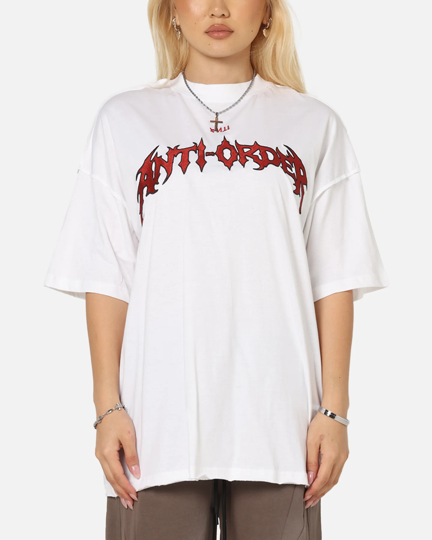 The Anti Order Mosh Non Seam T-Shirt White/Red