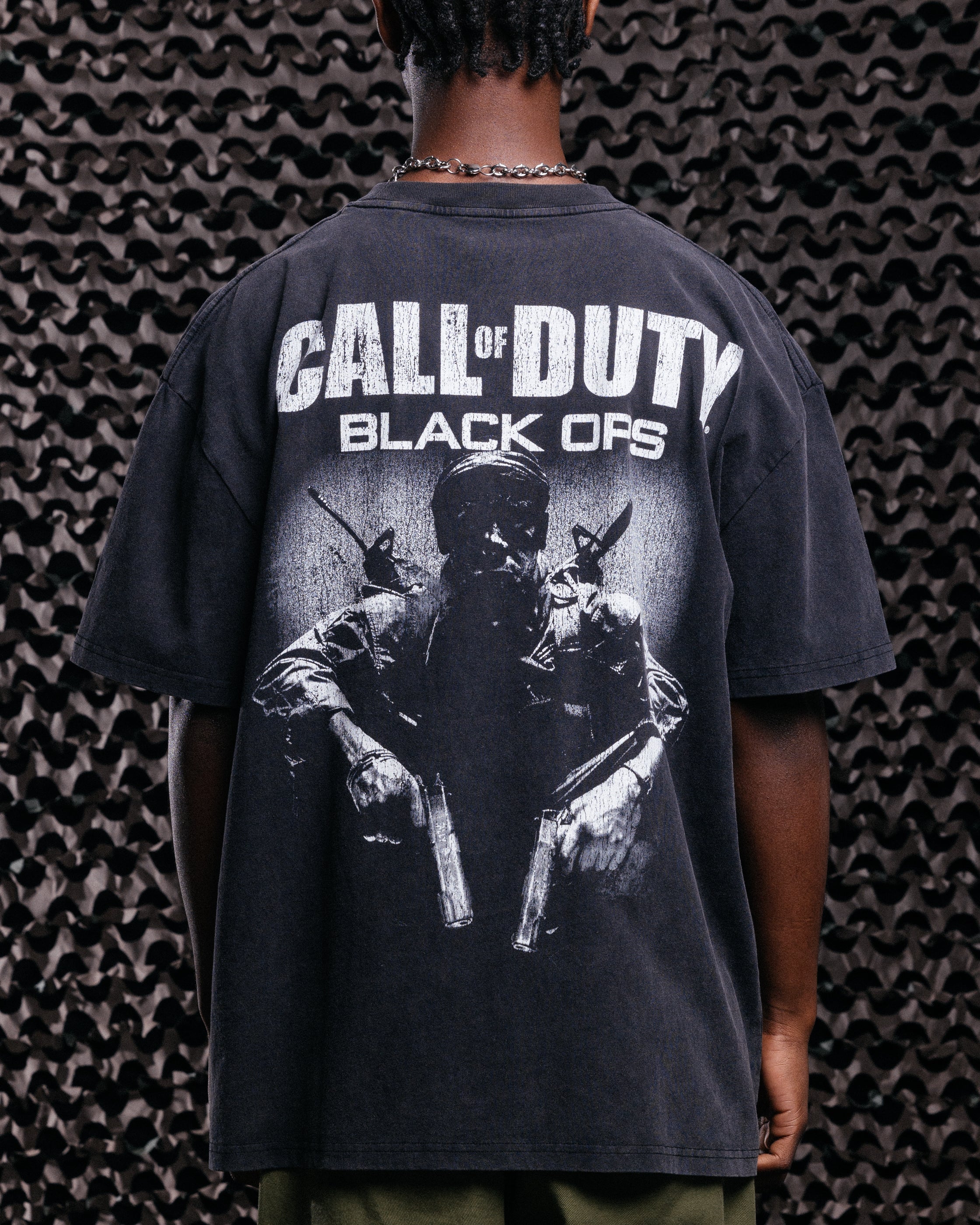 Goat Crew X Call Of Duty Black Ops Vintage T-Shirt Black Acidwash