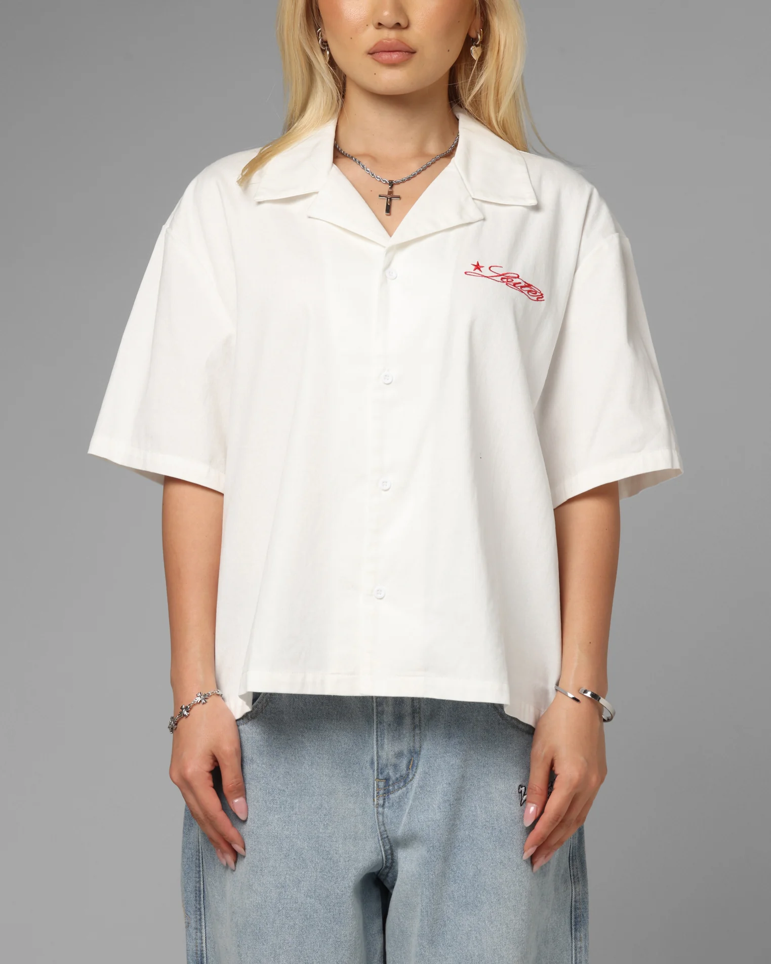 Loiter Daytona Button Up Shirt White