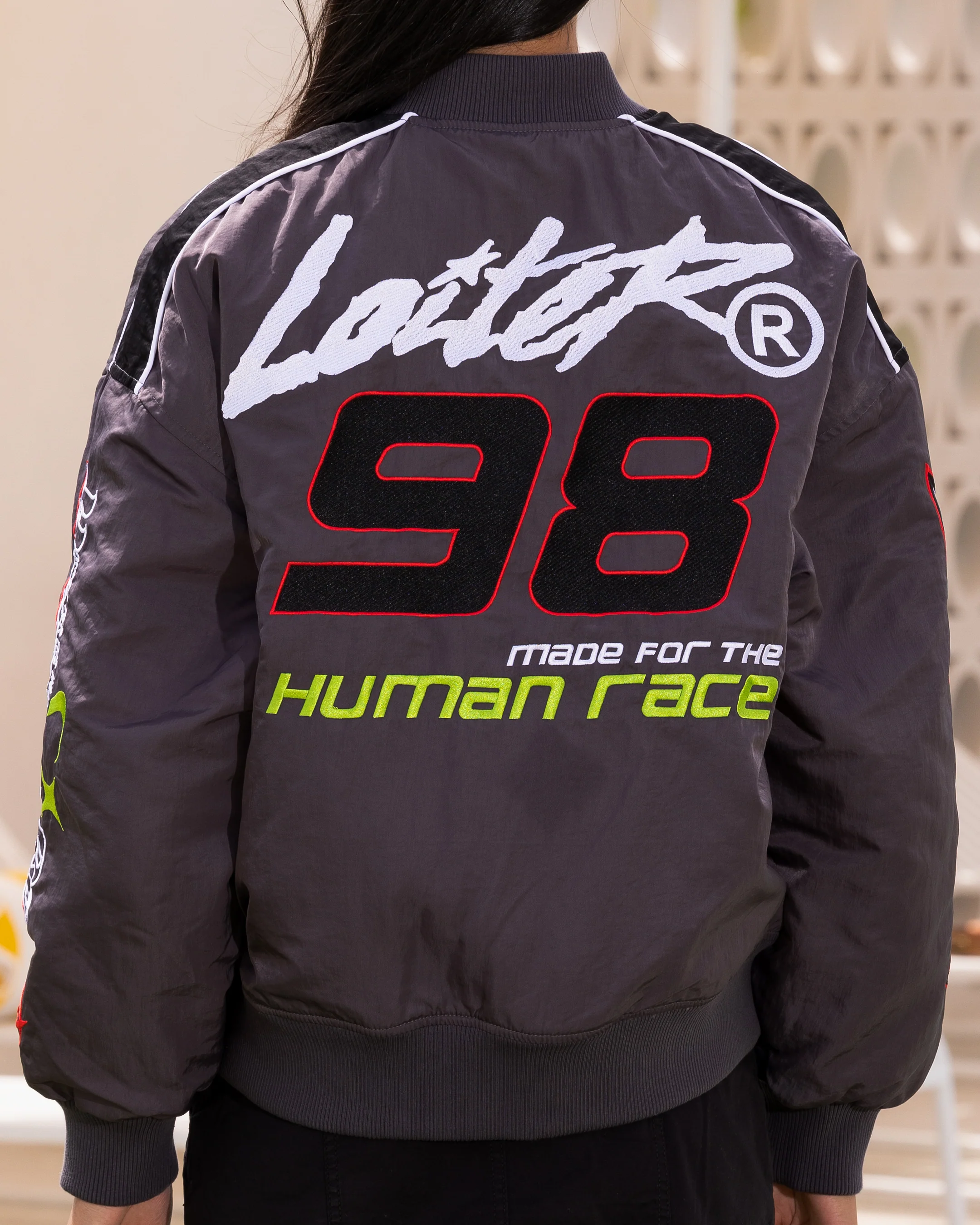 Loiter Racer Motor Jacket Charcoal