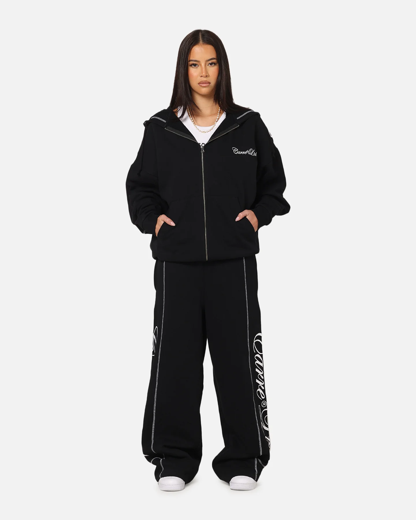 Carre Script Trackpants Black