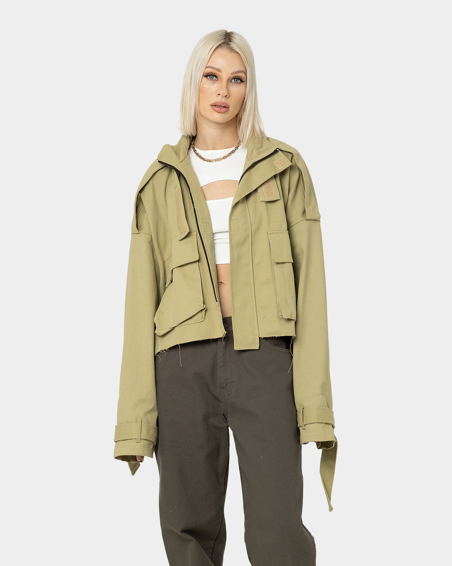 MNML Cropped M65 Jacket Khaki