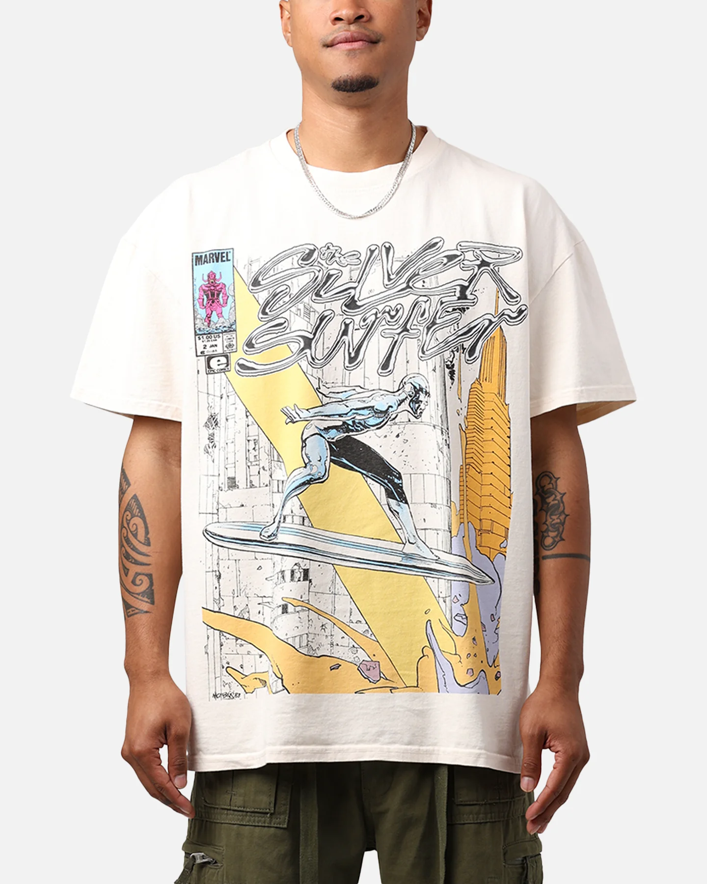 Marvel Silver Surfer Heavyweight T-Shirt Off White