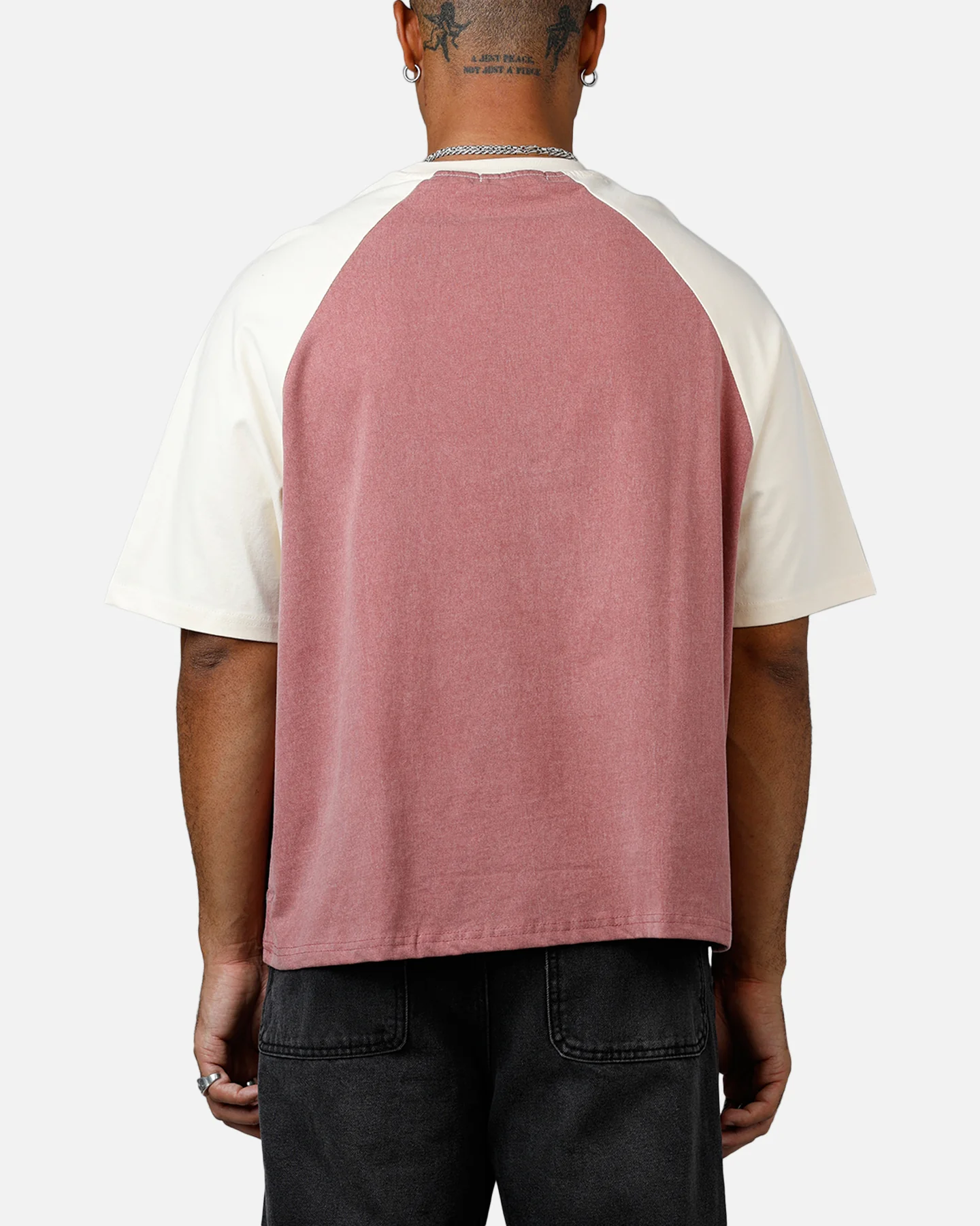 MNML Contrast Raglan T-Shirt Burgundy/Off White
