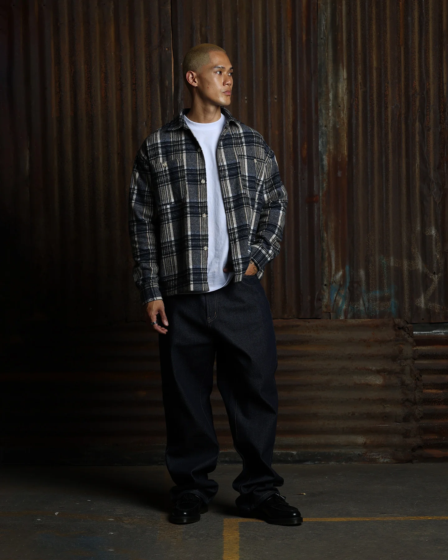 American Thrift Utility Flannel Shirt Blue