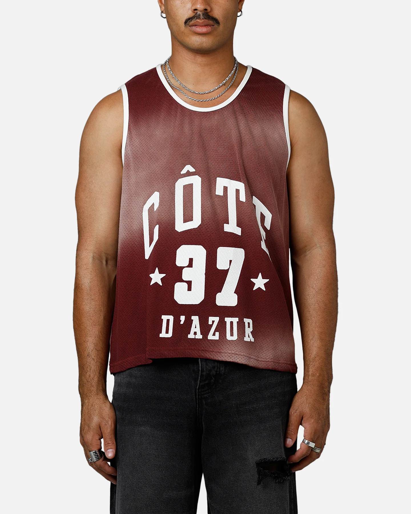 MNML Jersey Pinnie Tank Burgundy