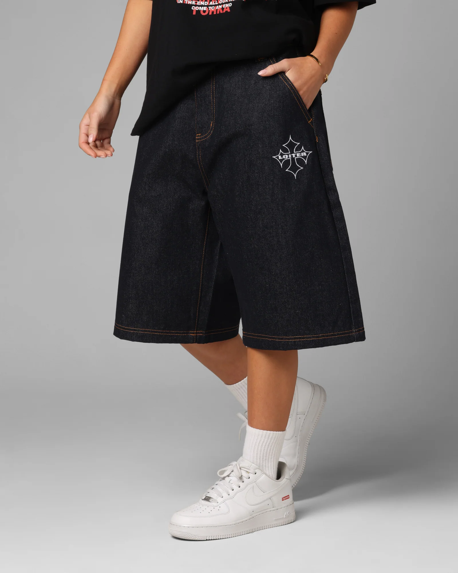 Loiter F-16 Denim Jorts Indigo