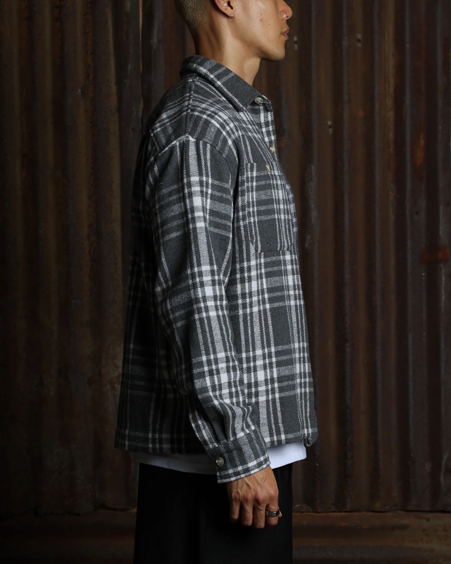 American Thrift Utility Flannel Shirt Grey