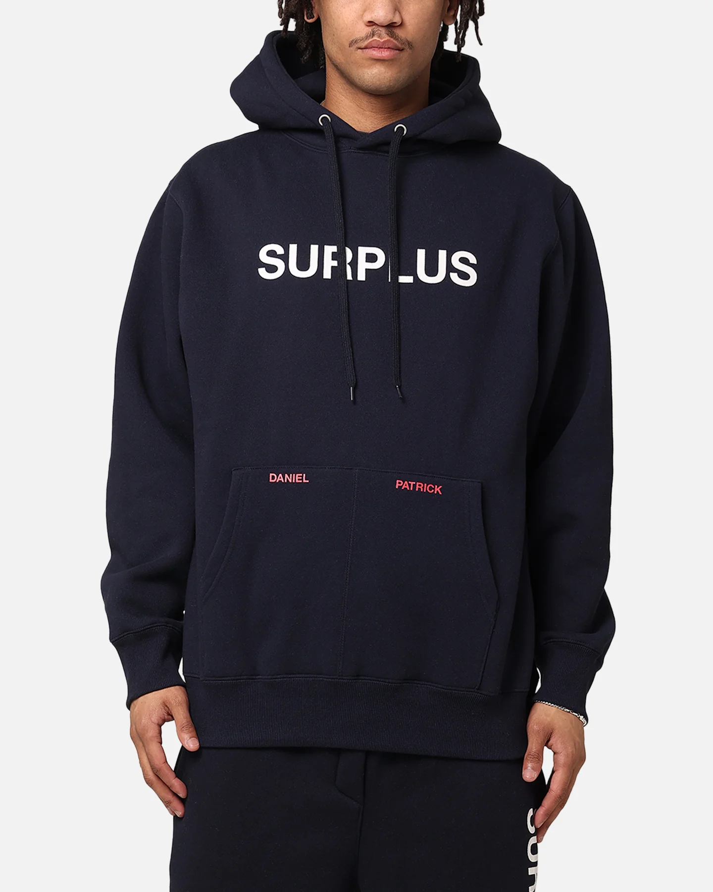 Daniel Patrick Surplus Logo Hoodie Navy/Cream/Red