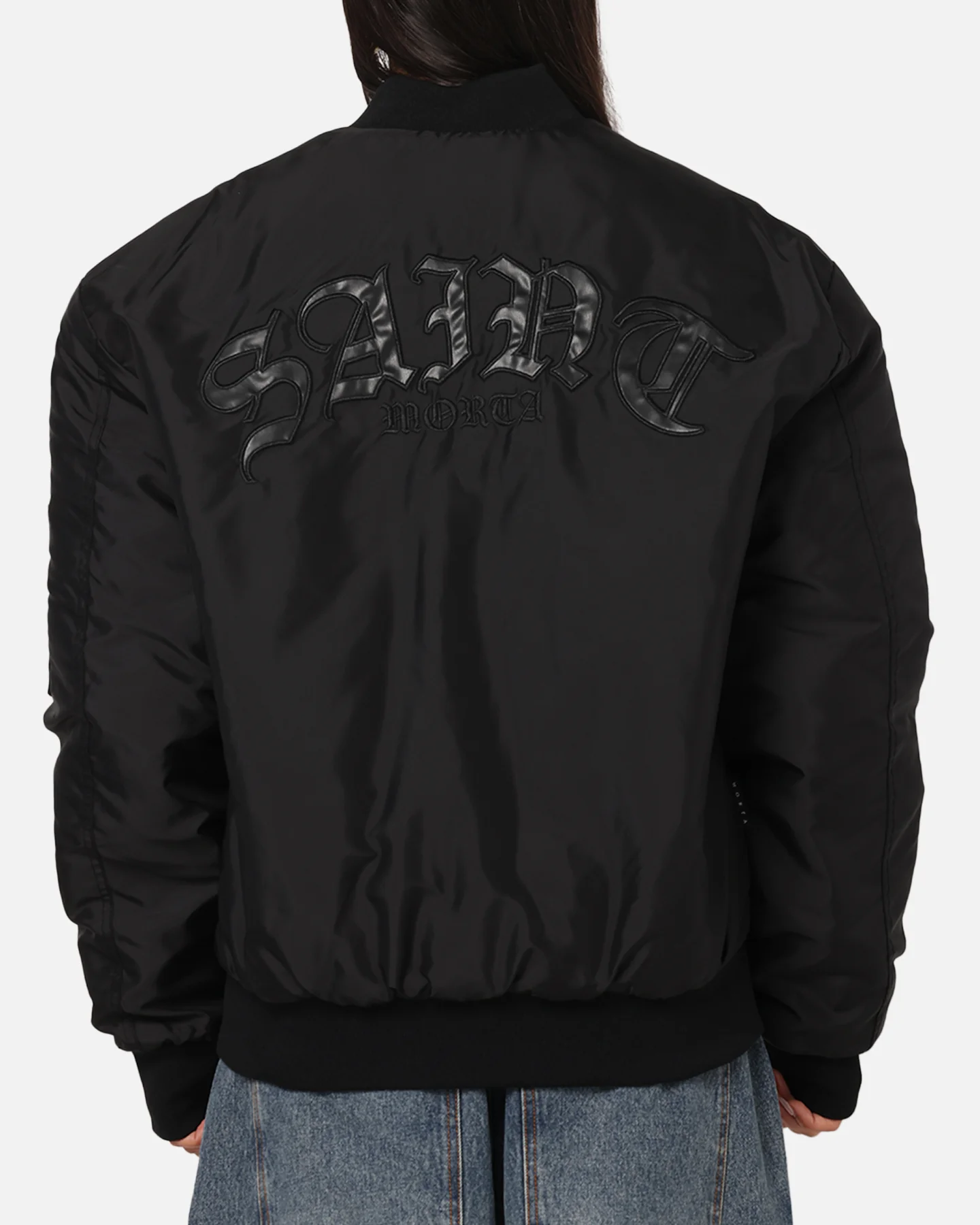 Saint Morta Gothic Noir Bomber Jacket Black
