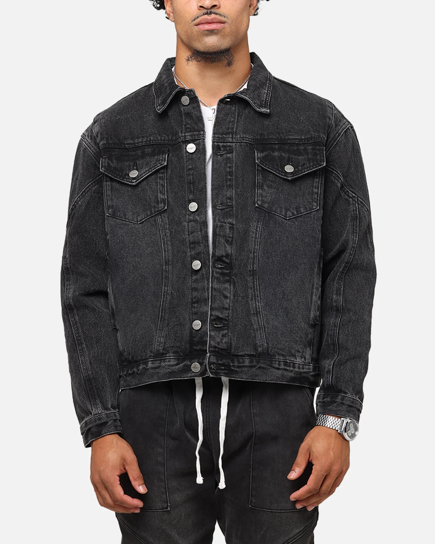 Saint Morta Armoury Denim Jacket Black Shadow