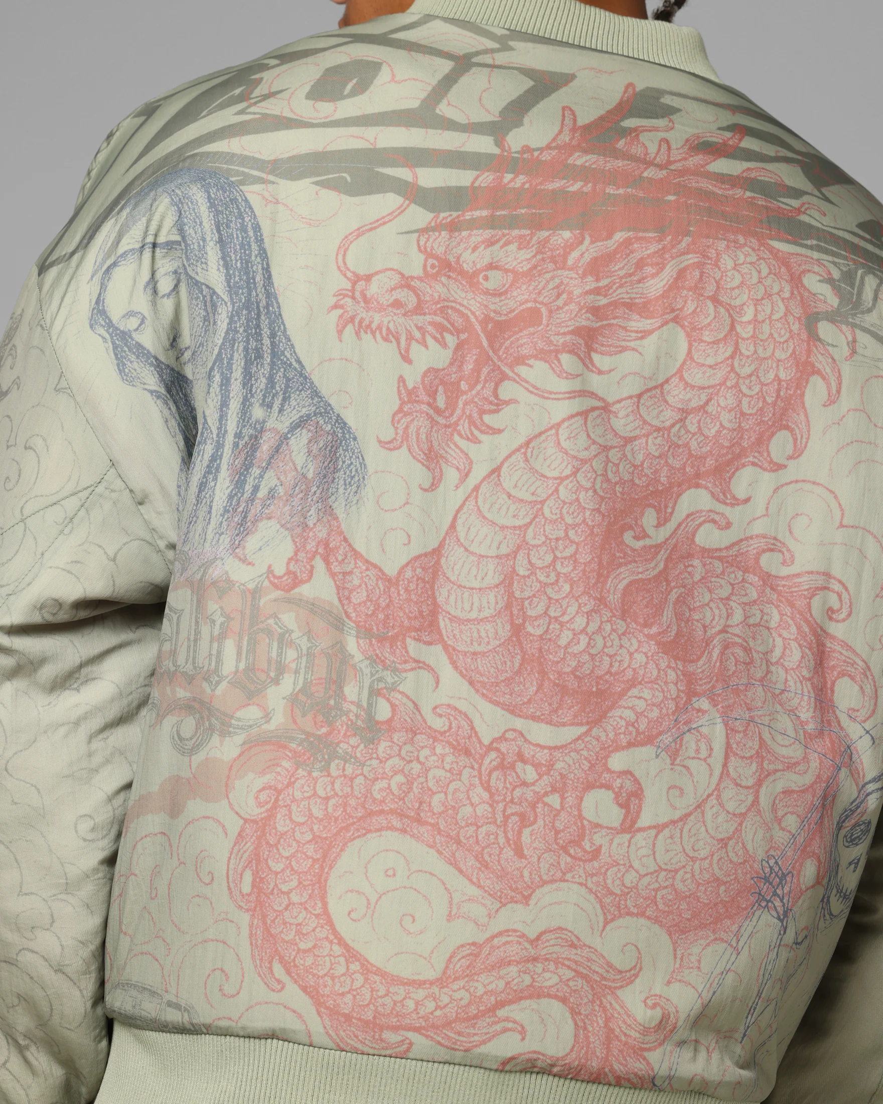 Loiter Spray Bomber Jacket Khaki