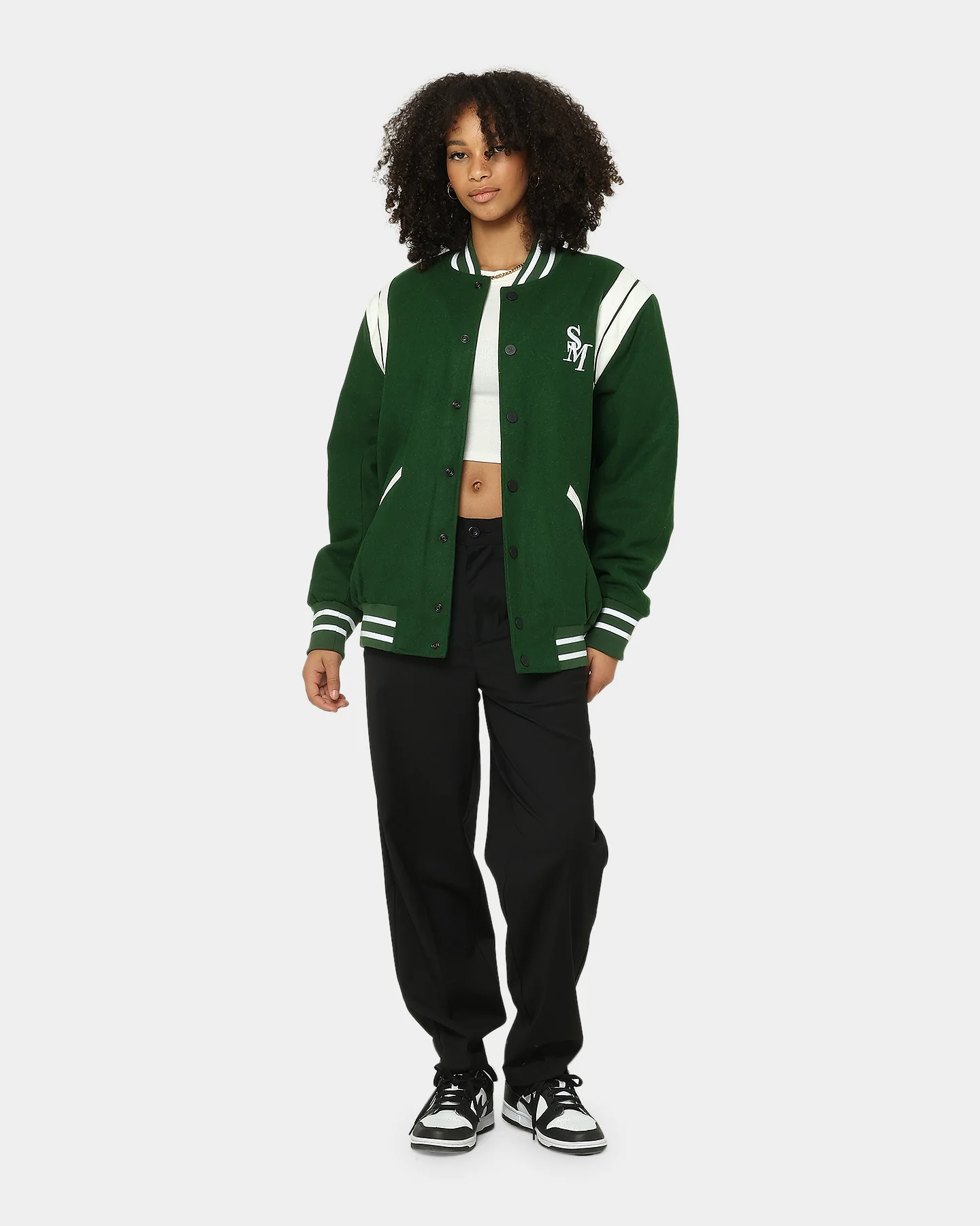 Saint Morta Alpha Varsity Jacket Green/White