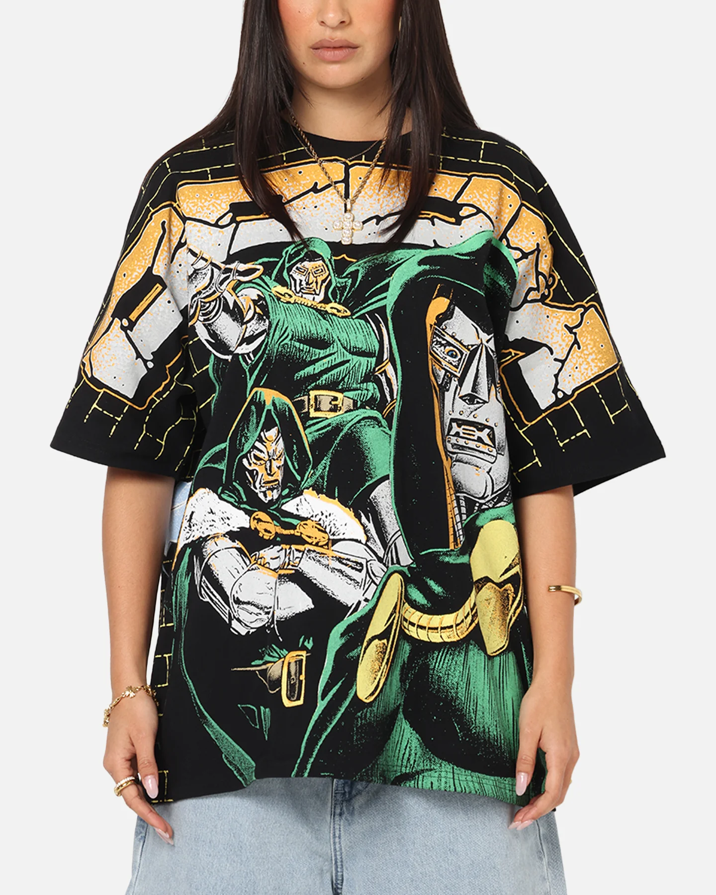 American Thrift Marvel Doctor Doom All Over Print T-Shirt Black