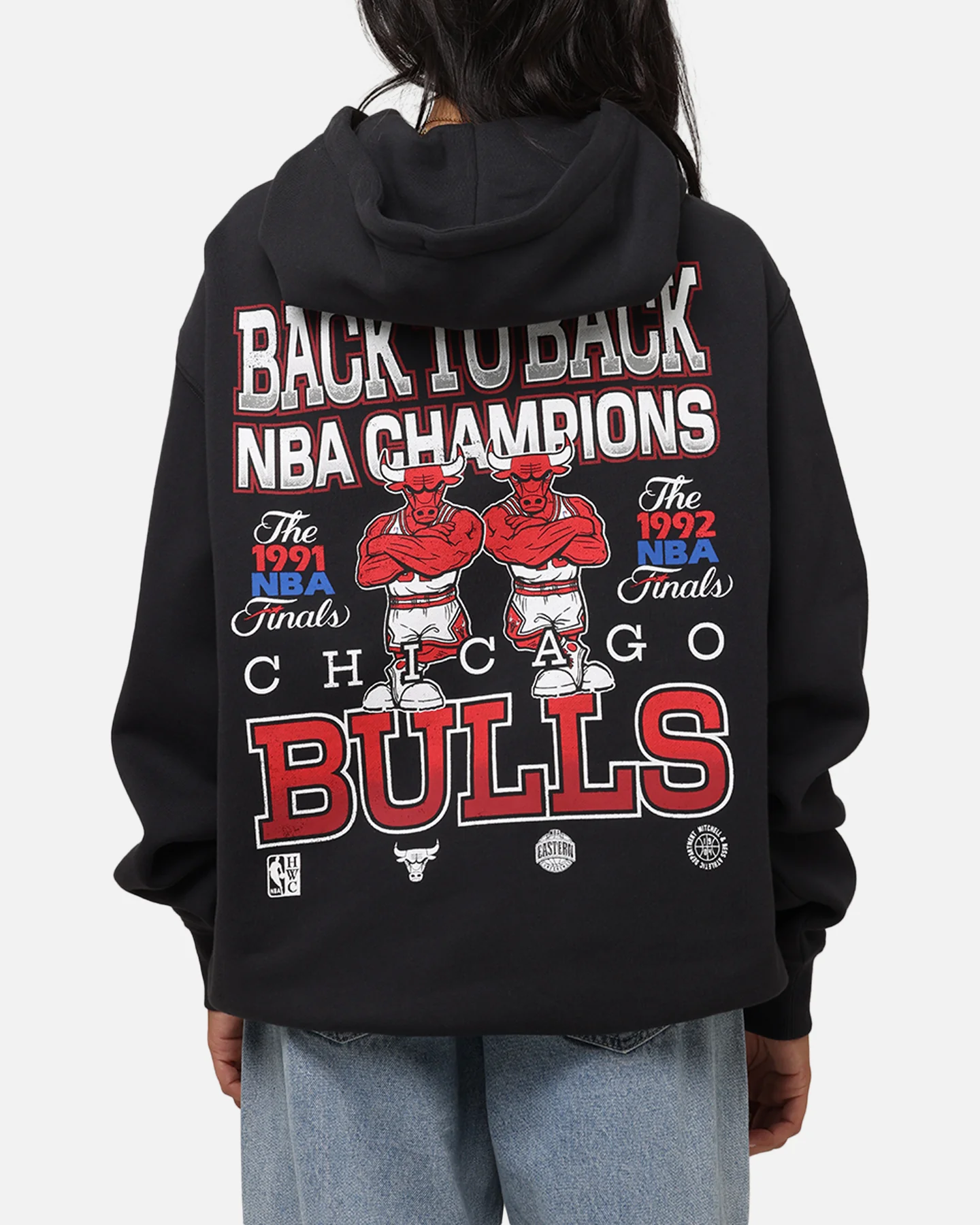 Mitchell & Ness Chicago Bulls Back To Back Hoodie Faded Black
