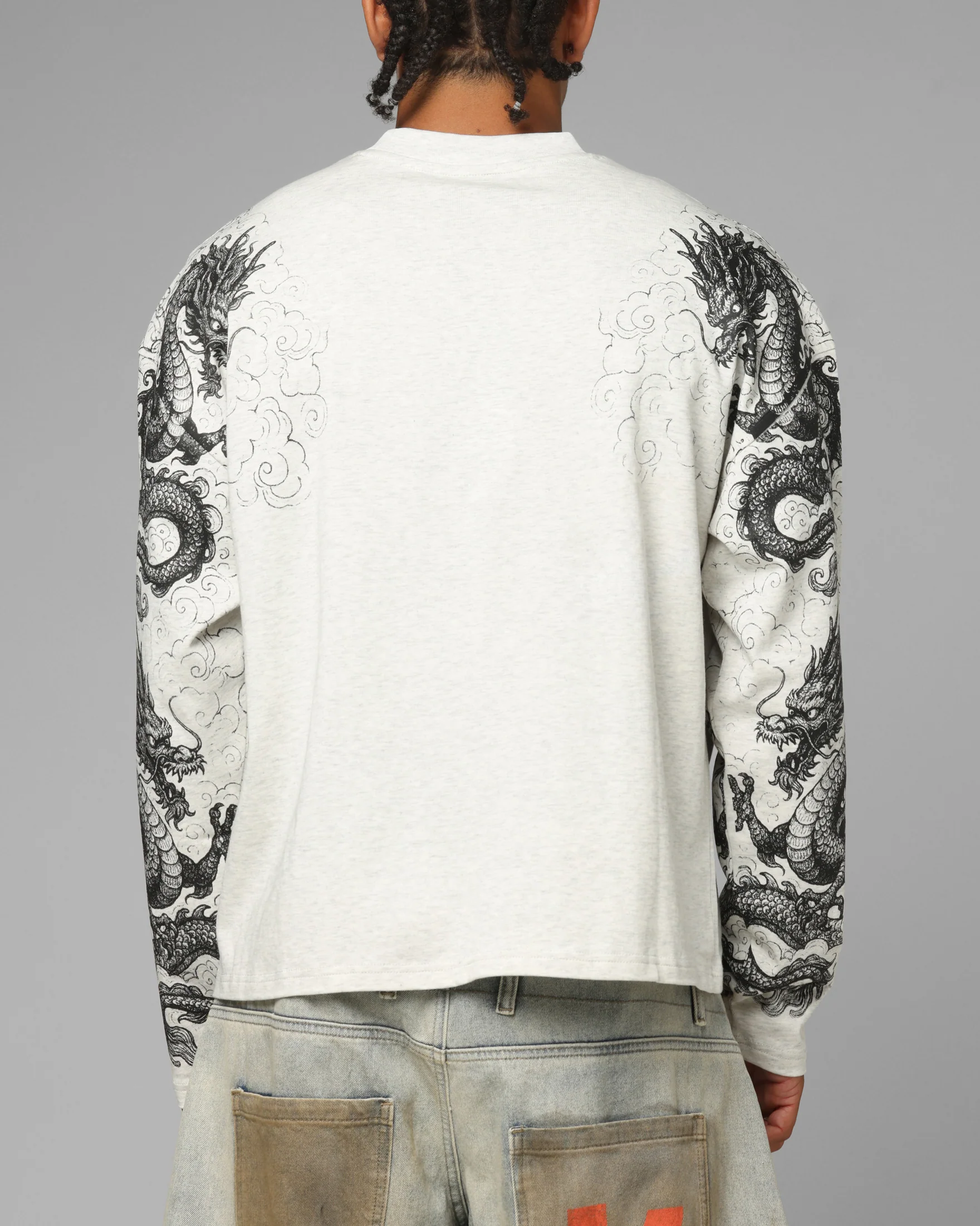 Loiter Dragon Tattoo Long Sleeve T-Shirt White