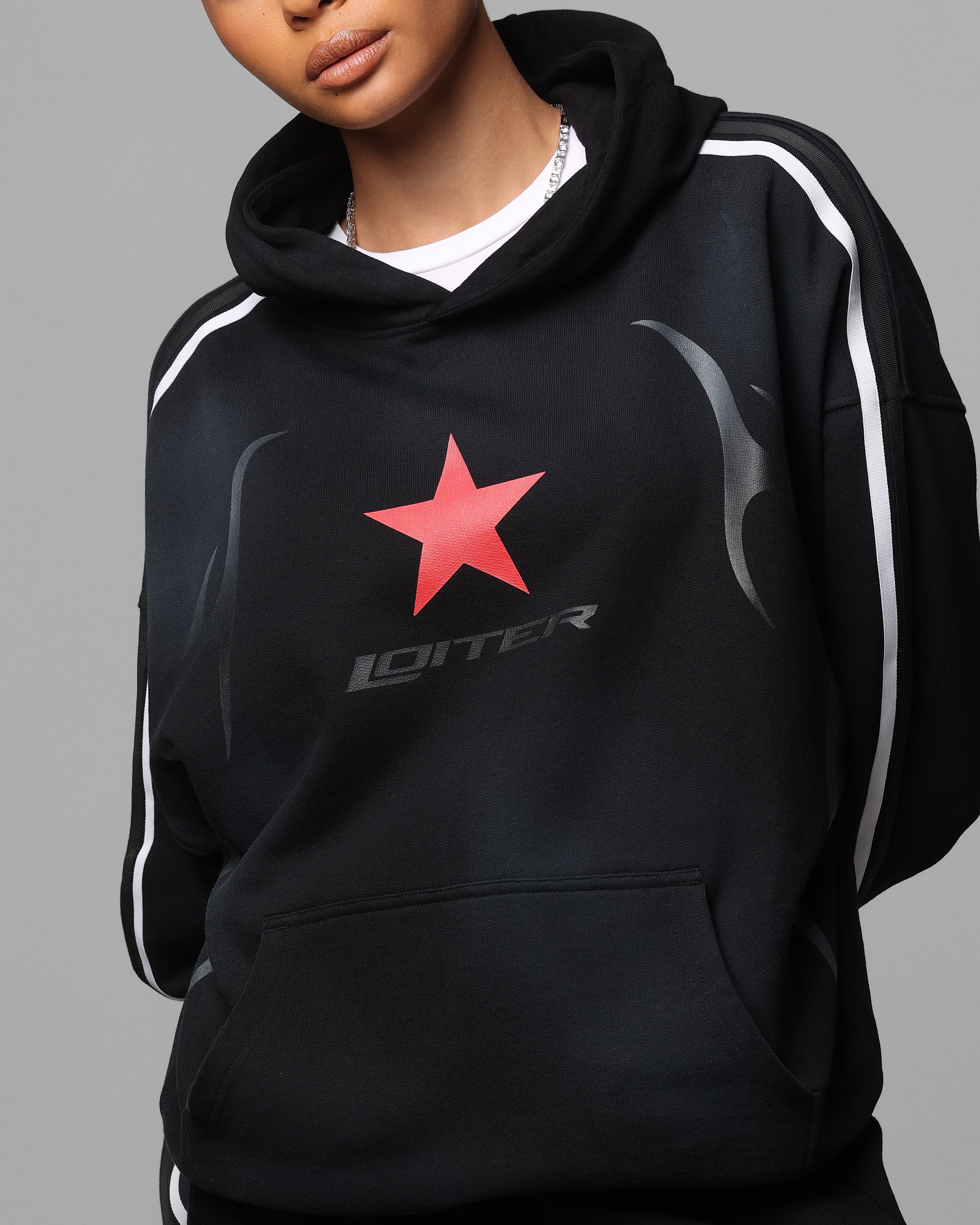 Loiter Trackstar Hoodie Washed Black