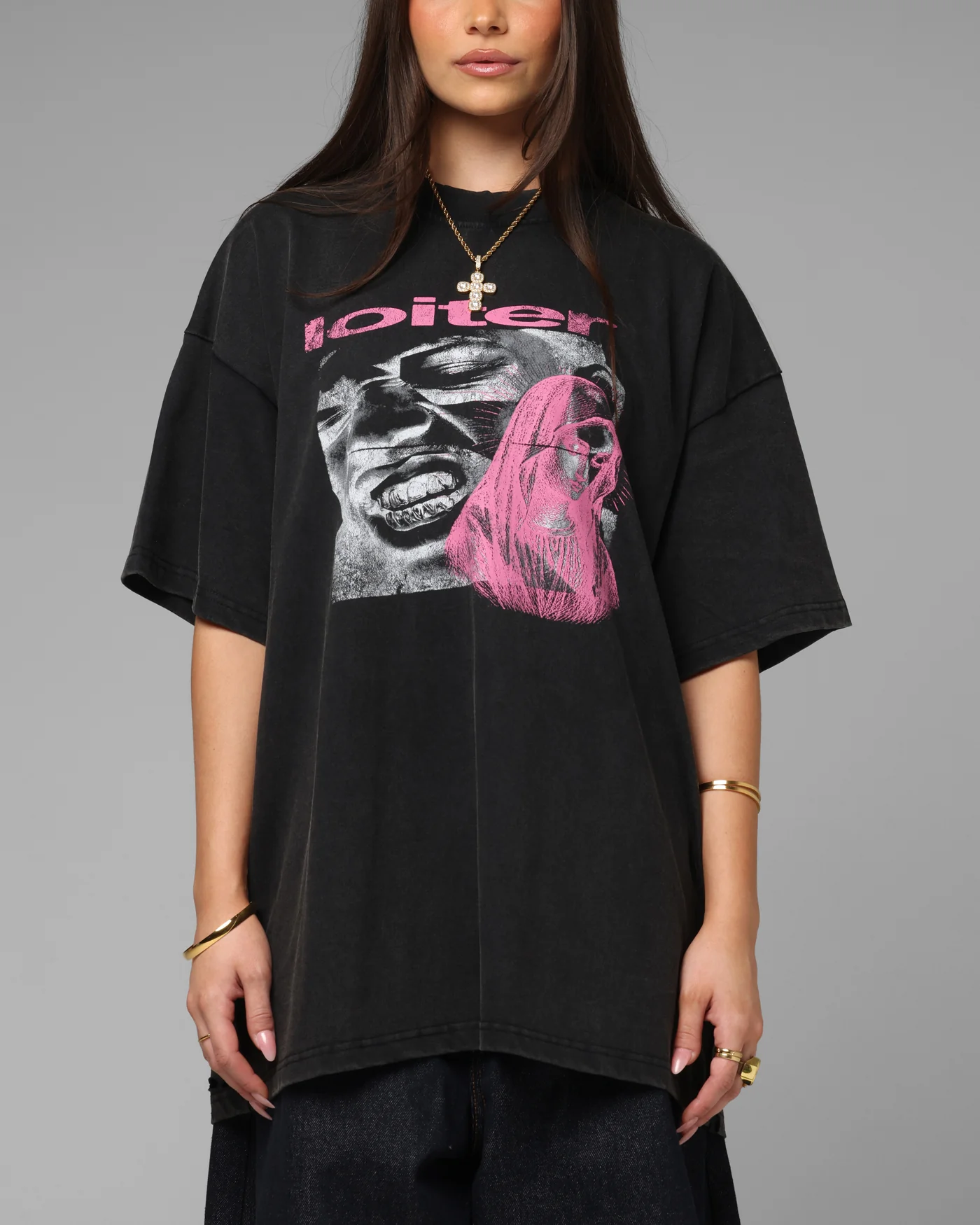 Loiter Silicone Premium Vintage T-Shirt Washed Black