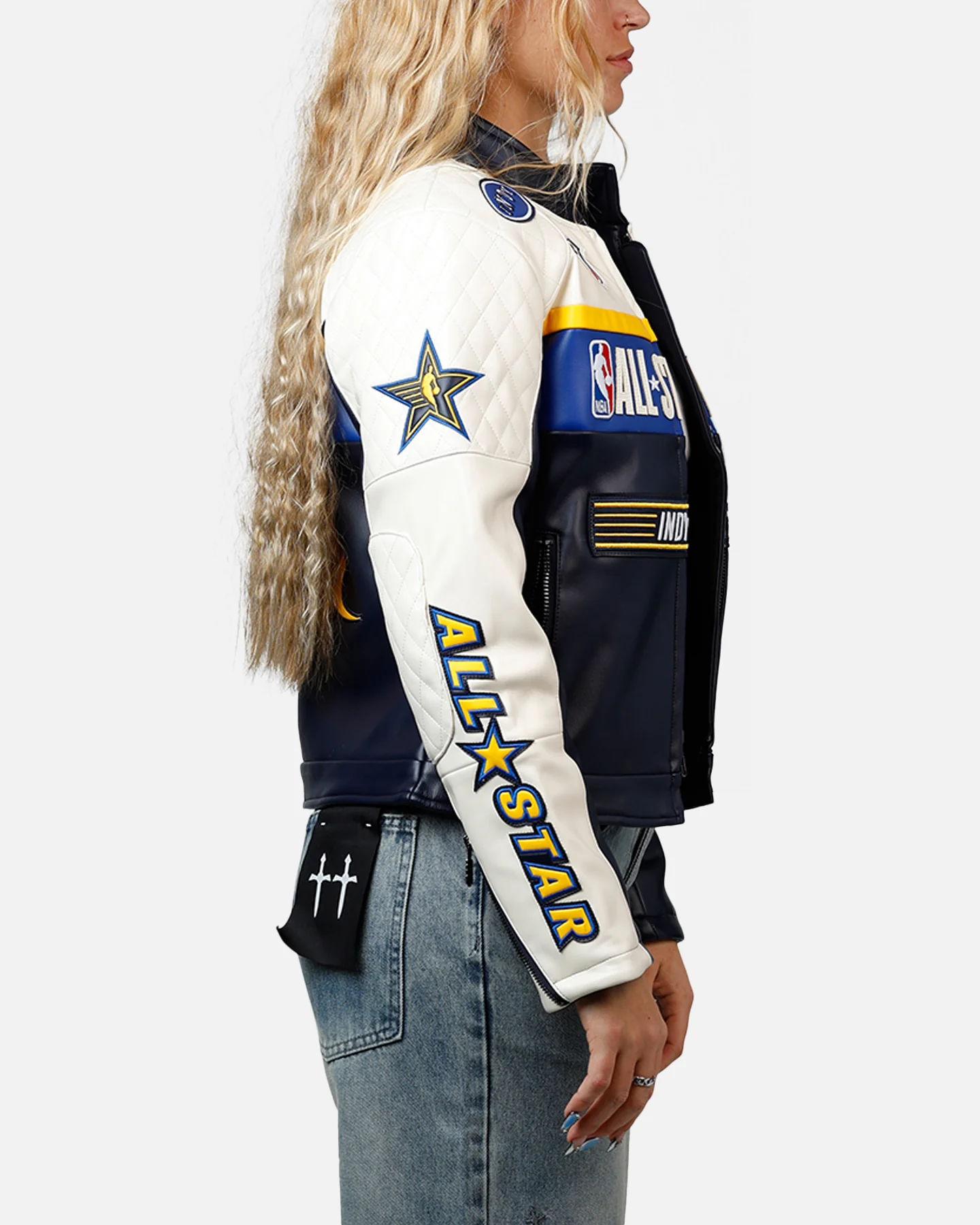 Pro Standard Women's NBA All-Stars Leather Jacket Eggshell/Midnight