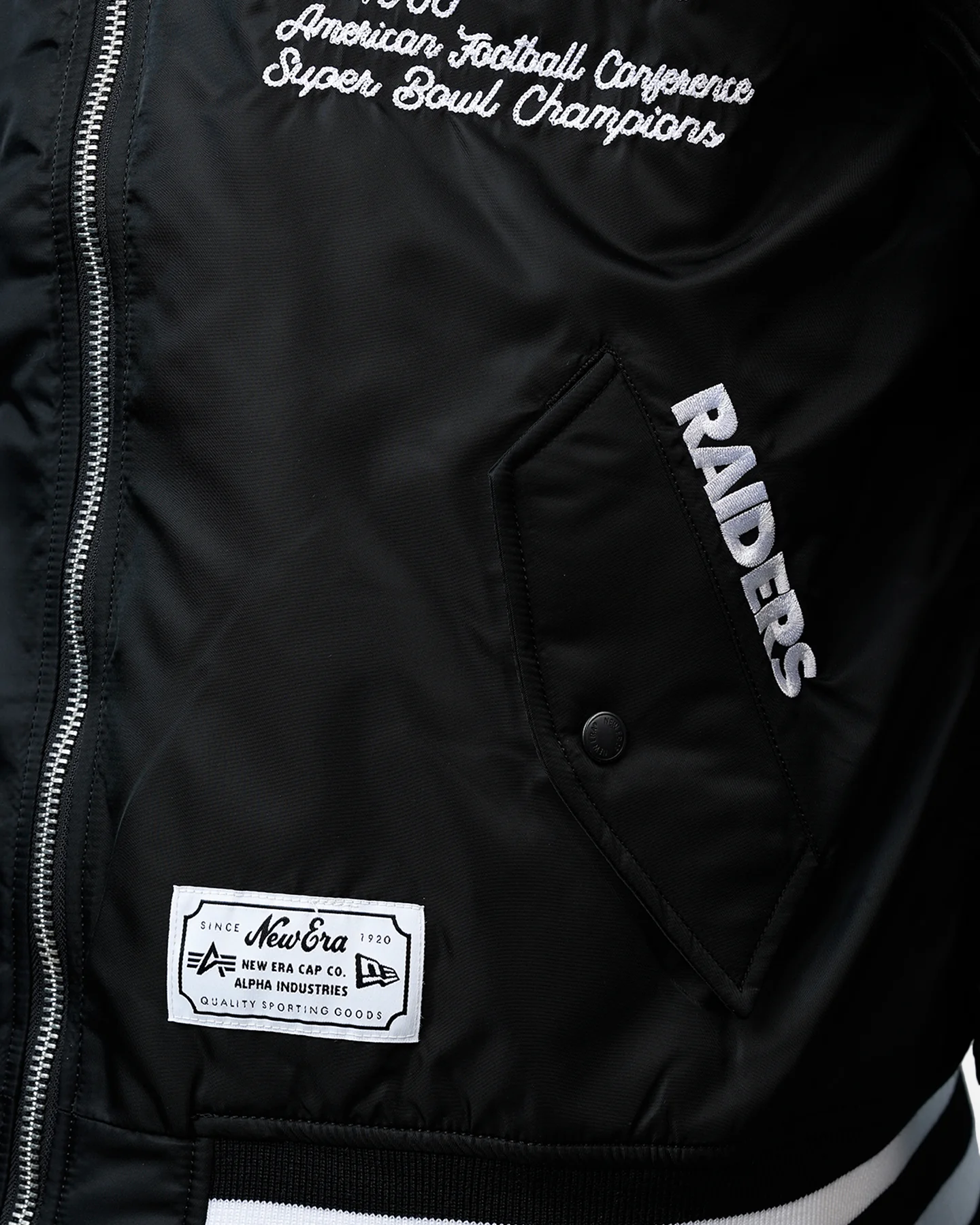 New Era X Alpha Series X NFL Las Vegas Raiders MA-1 Bomber Jacket Black