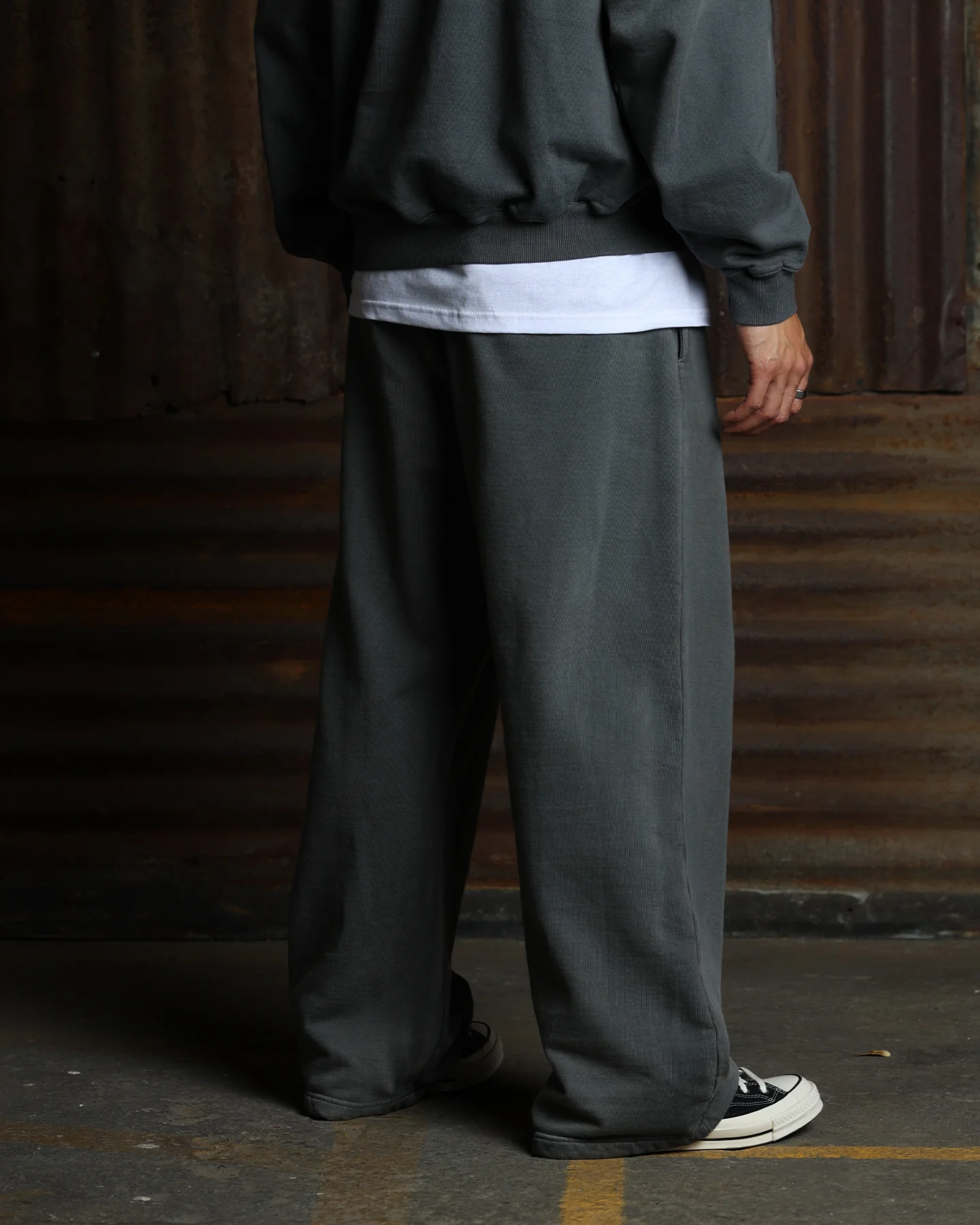 American Thrift Wide Leg Pants Washed Charcoal