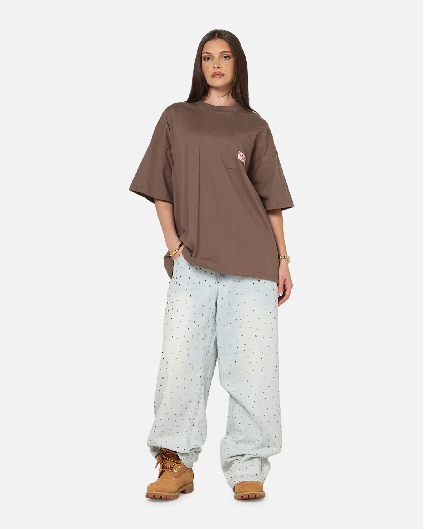 Carre Pocket T-Shirt Brown