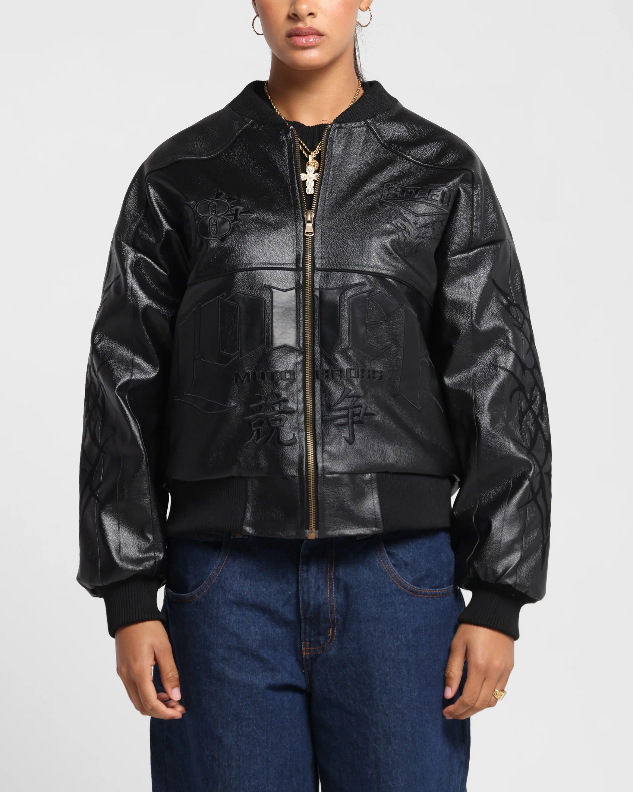 Loiter Tokyo Drift Vegan Leather Jacket Black