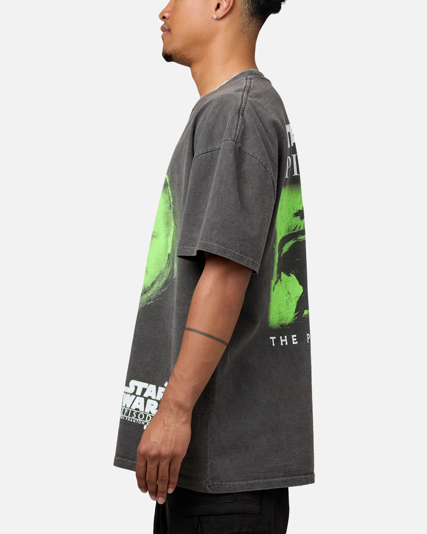 Star Wars Qui Gon Jinn Heavyweight T-Shirt Black Wash