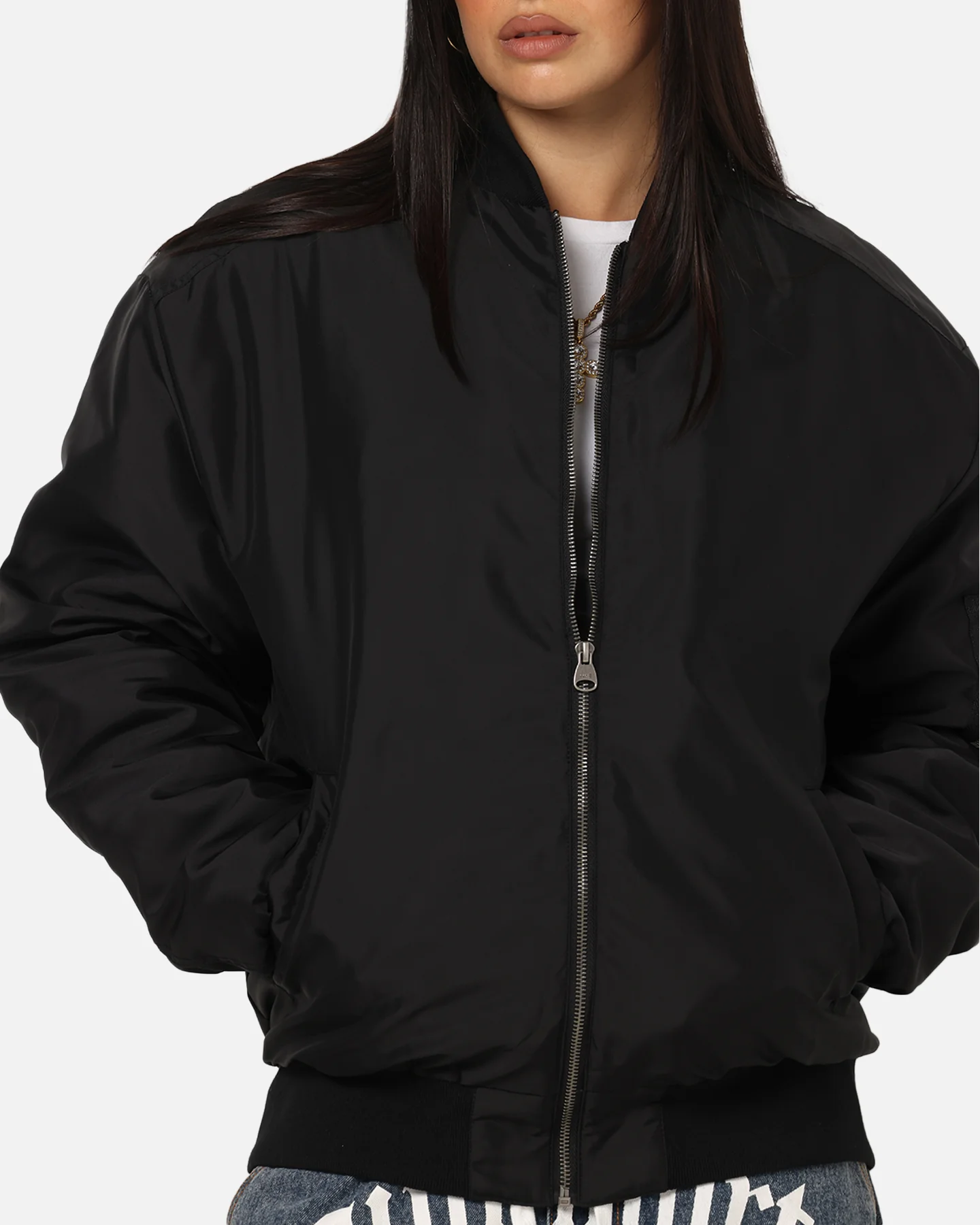 Saint Morta Gothic Noir Bomber Jacket Black