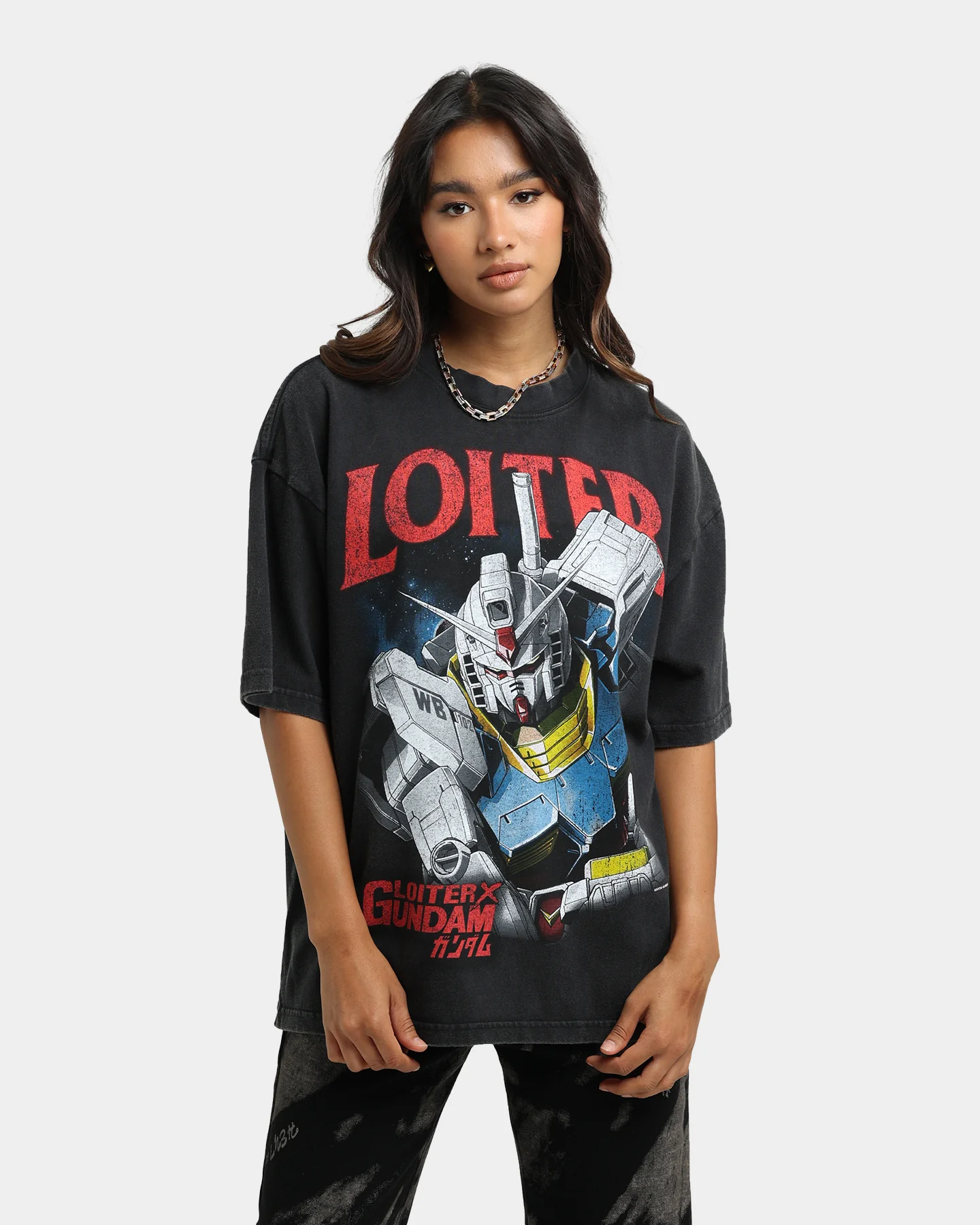 Loiter X Gundam Gundam Vintage T-Shirt Vintage Black