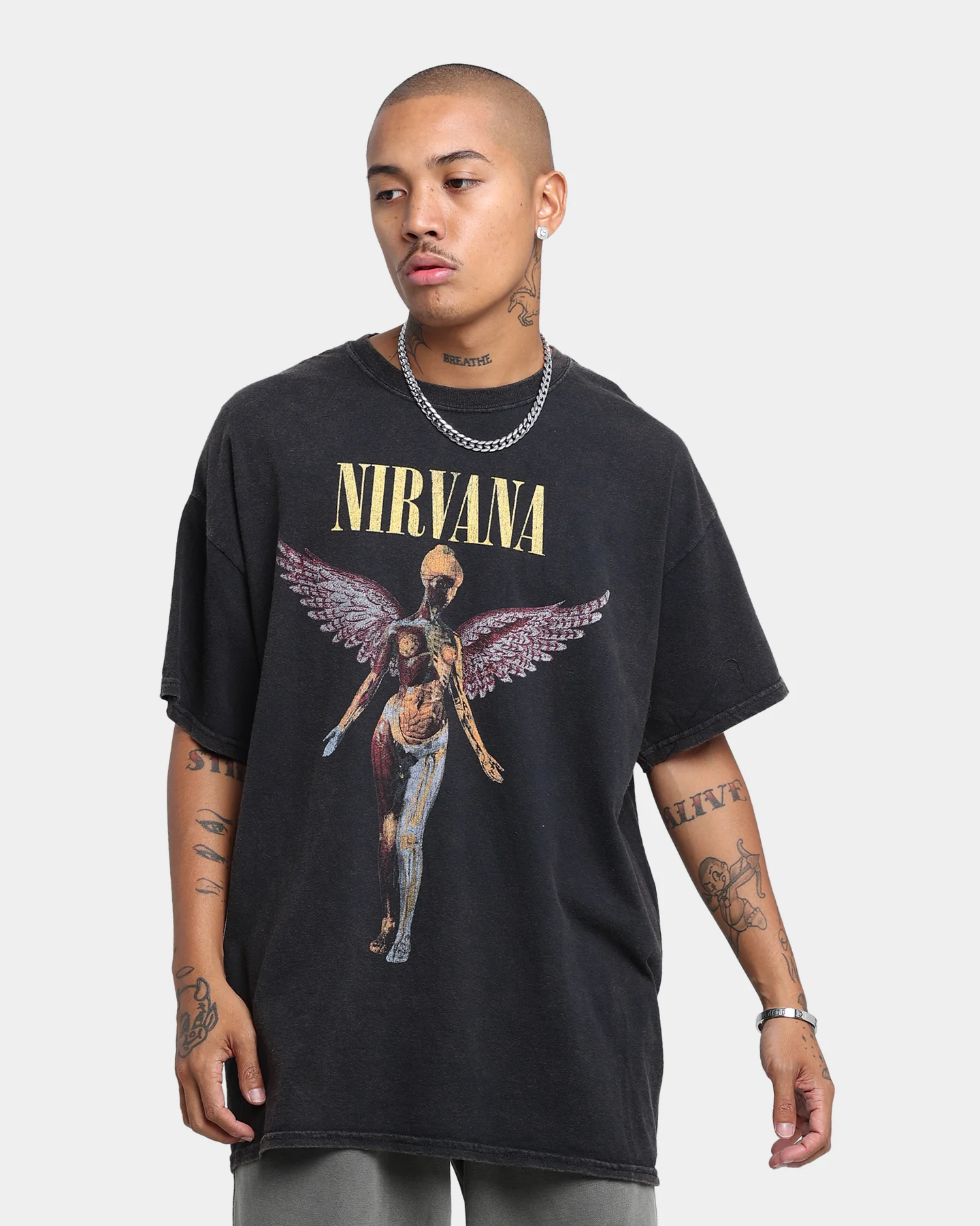 Nirvana In Utero Vintage T-Shirt Black Wash