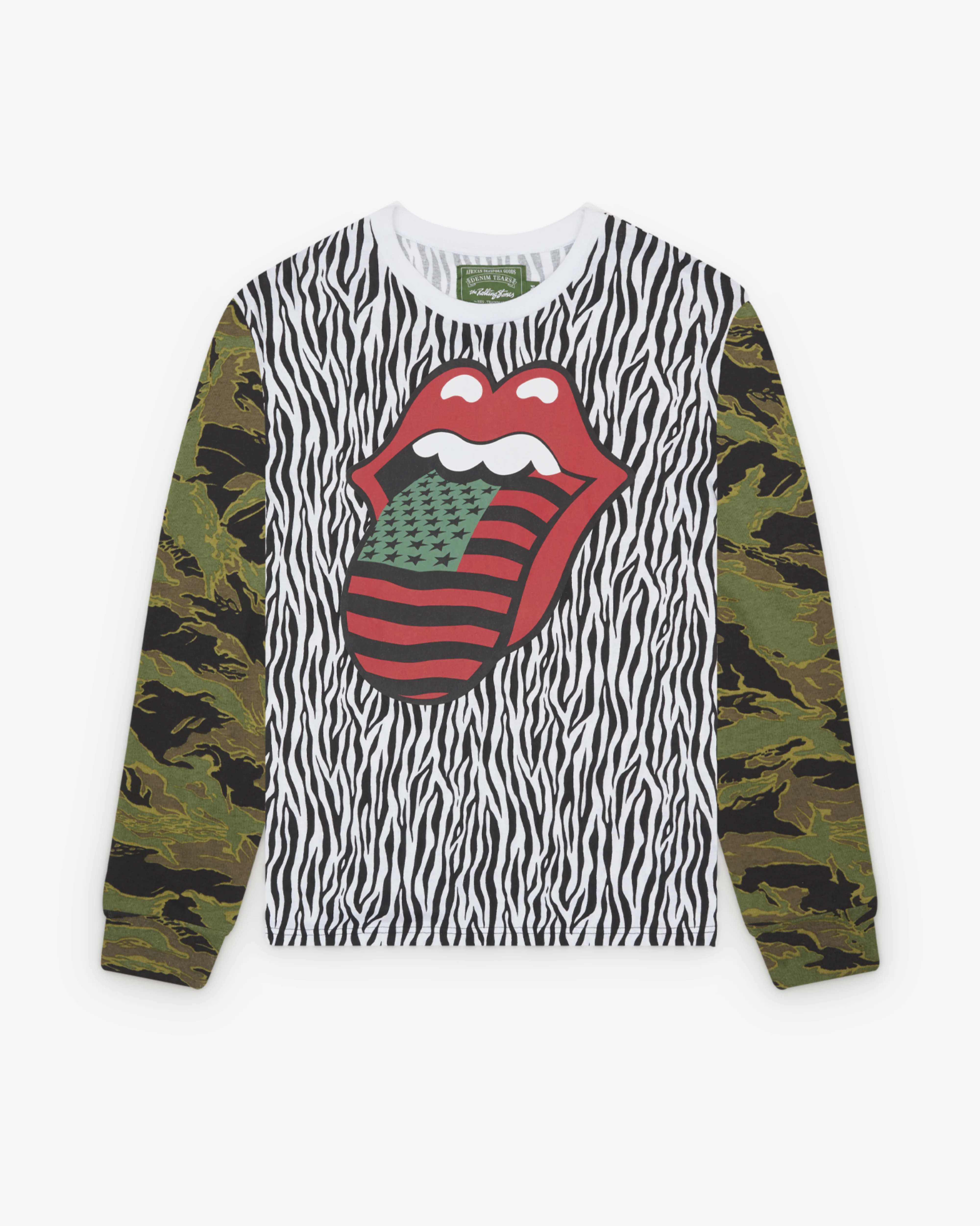 Denim Tears - Men's Rolling Stones L/S Tee - (Grey/Camo)