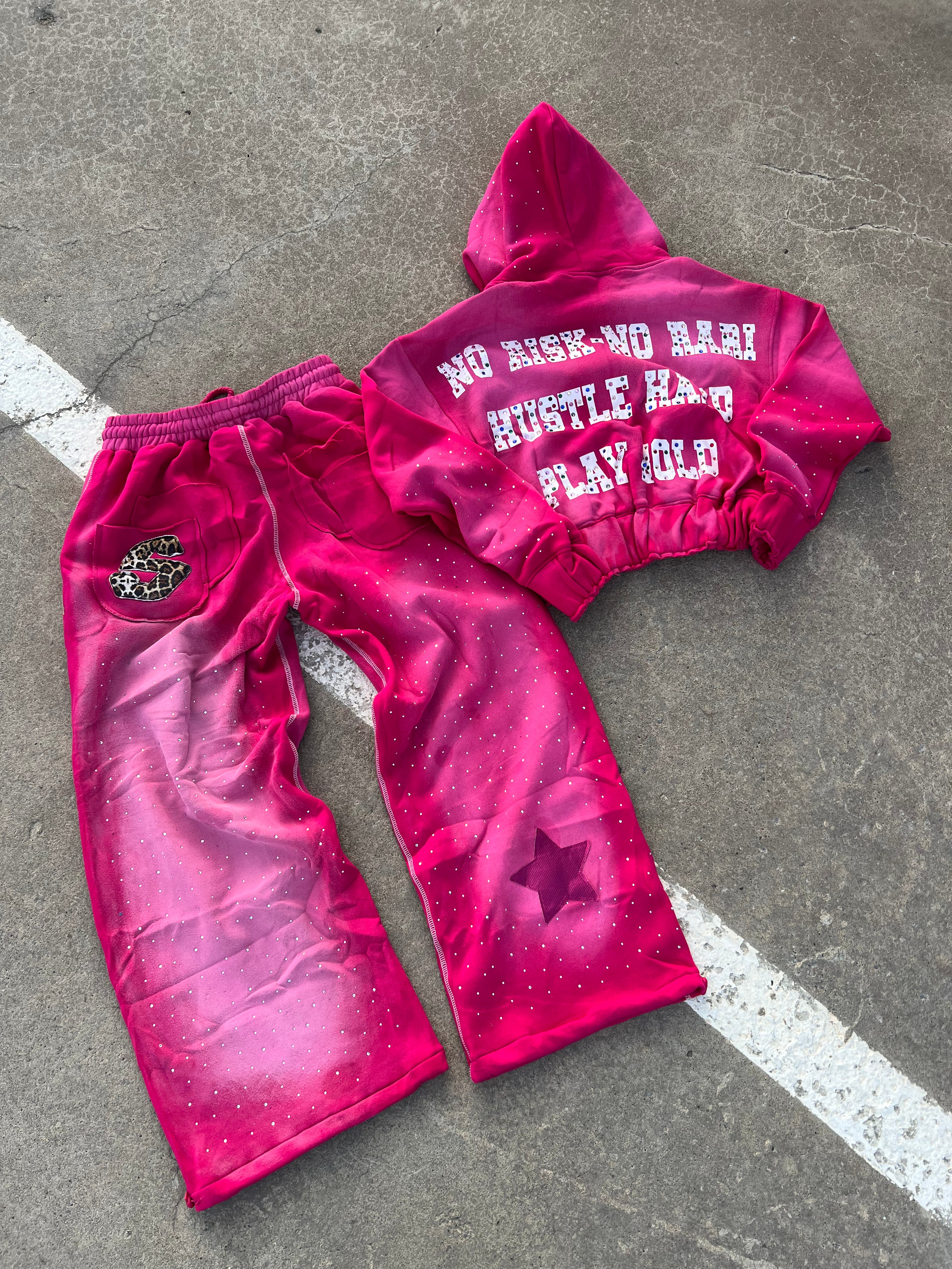 No Risk No Rari Tracksuit Hot Pink