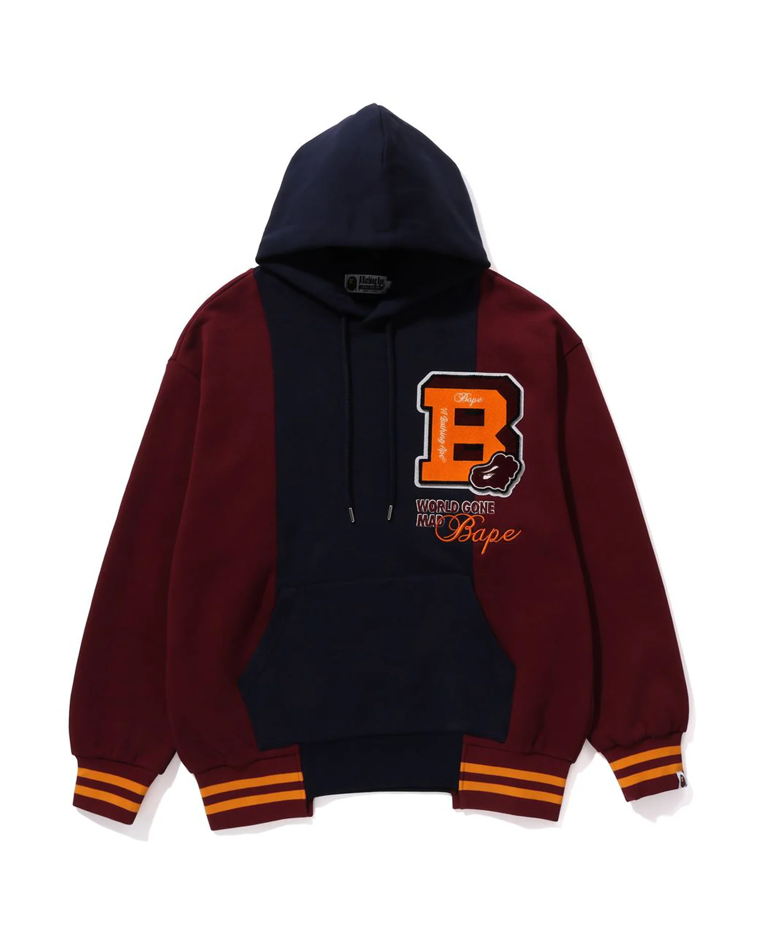 BAPE Badges Color Blocking Pullover Hoodie