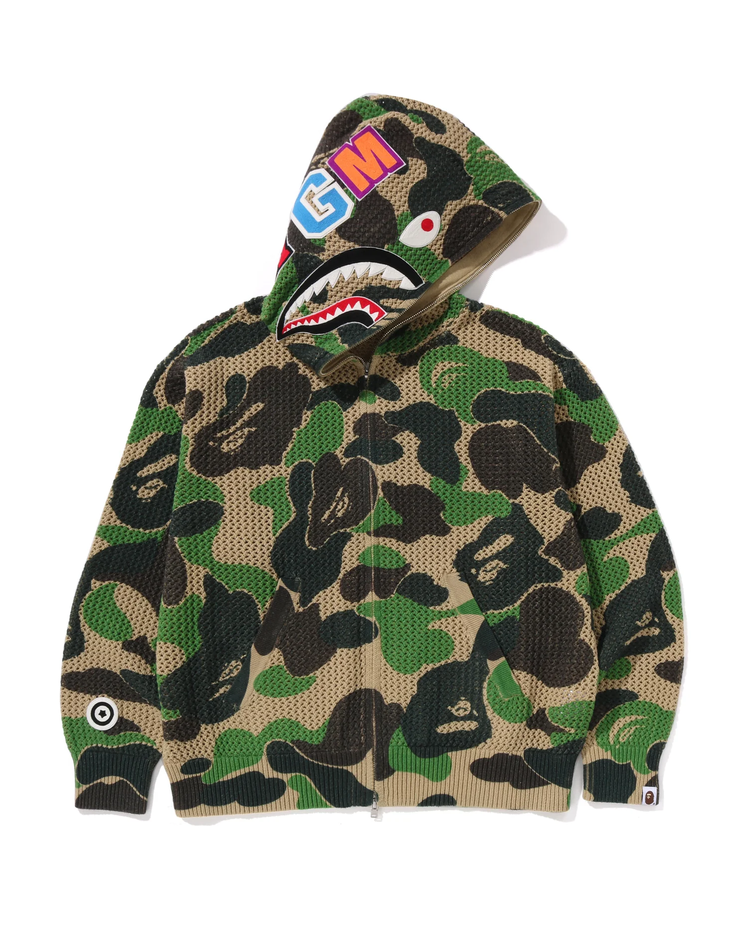 Abc Camo Crochet Relaxed Fit Shark Full Zip Hoodie