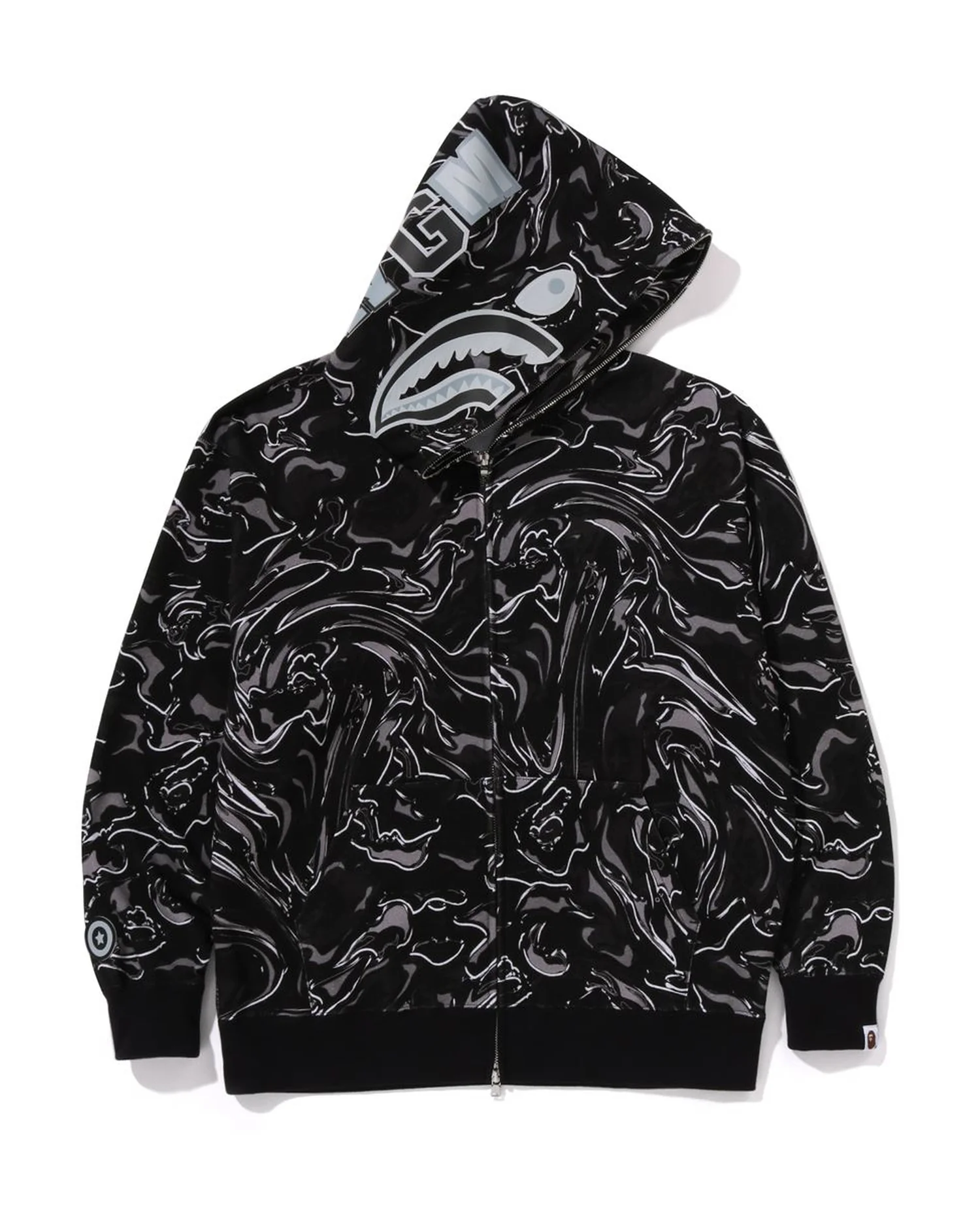 Marbling Camo Shark Relaxed Fit Full Zip Hoodie