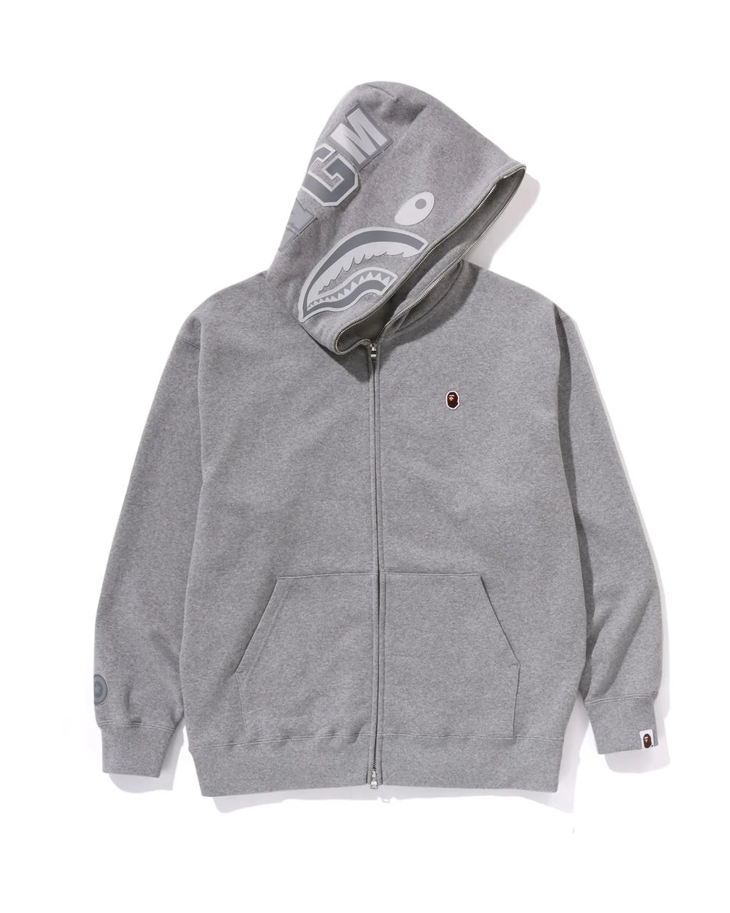 One Point Ape Head Shark Relaxed Fit Full Zip Hoodie