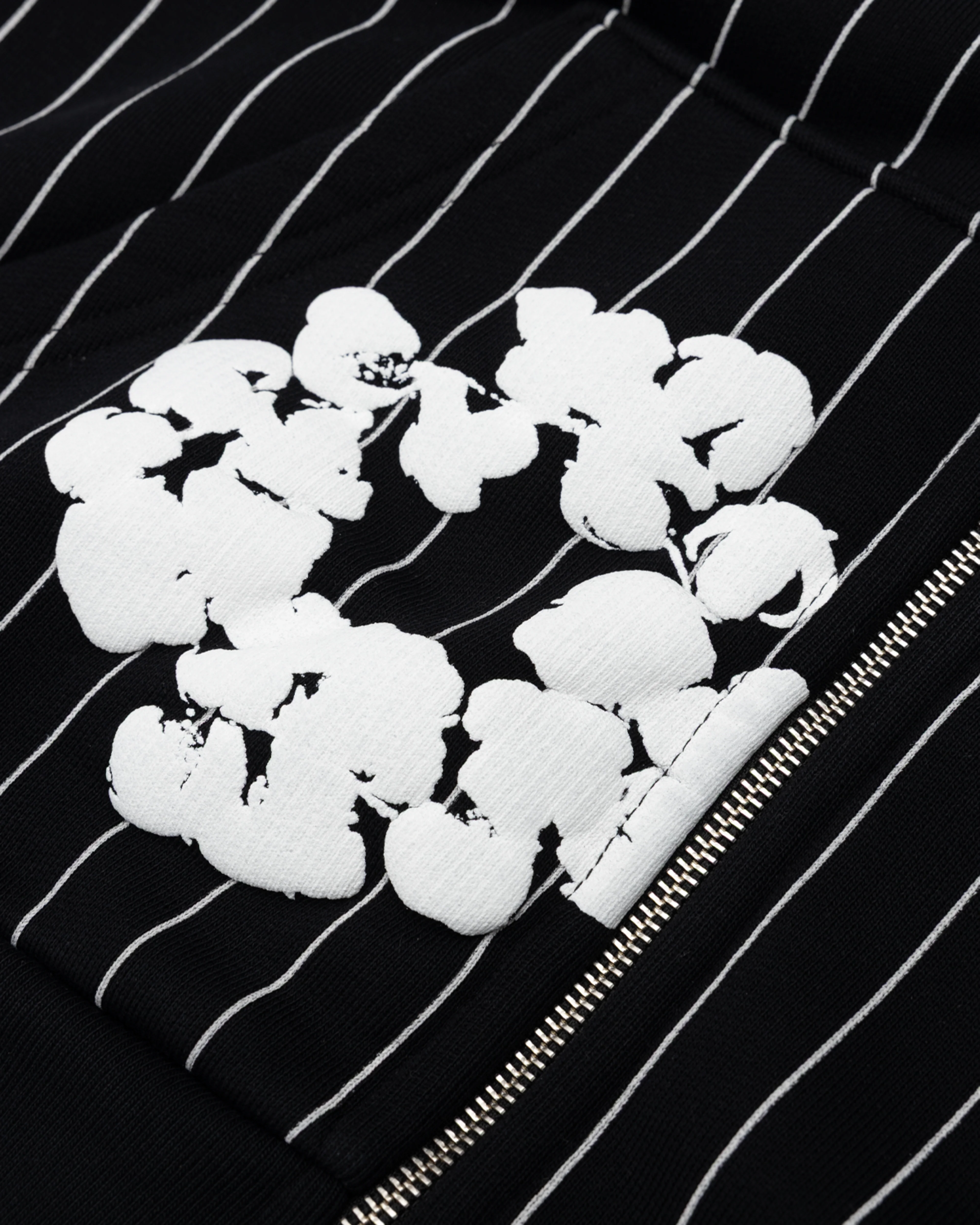 Denim Tears - Pinstripe Wreath Zip Hoodie - (Black)