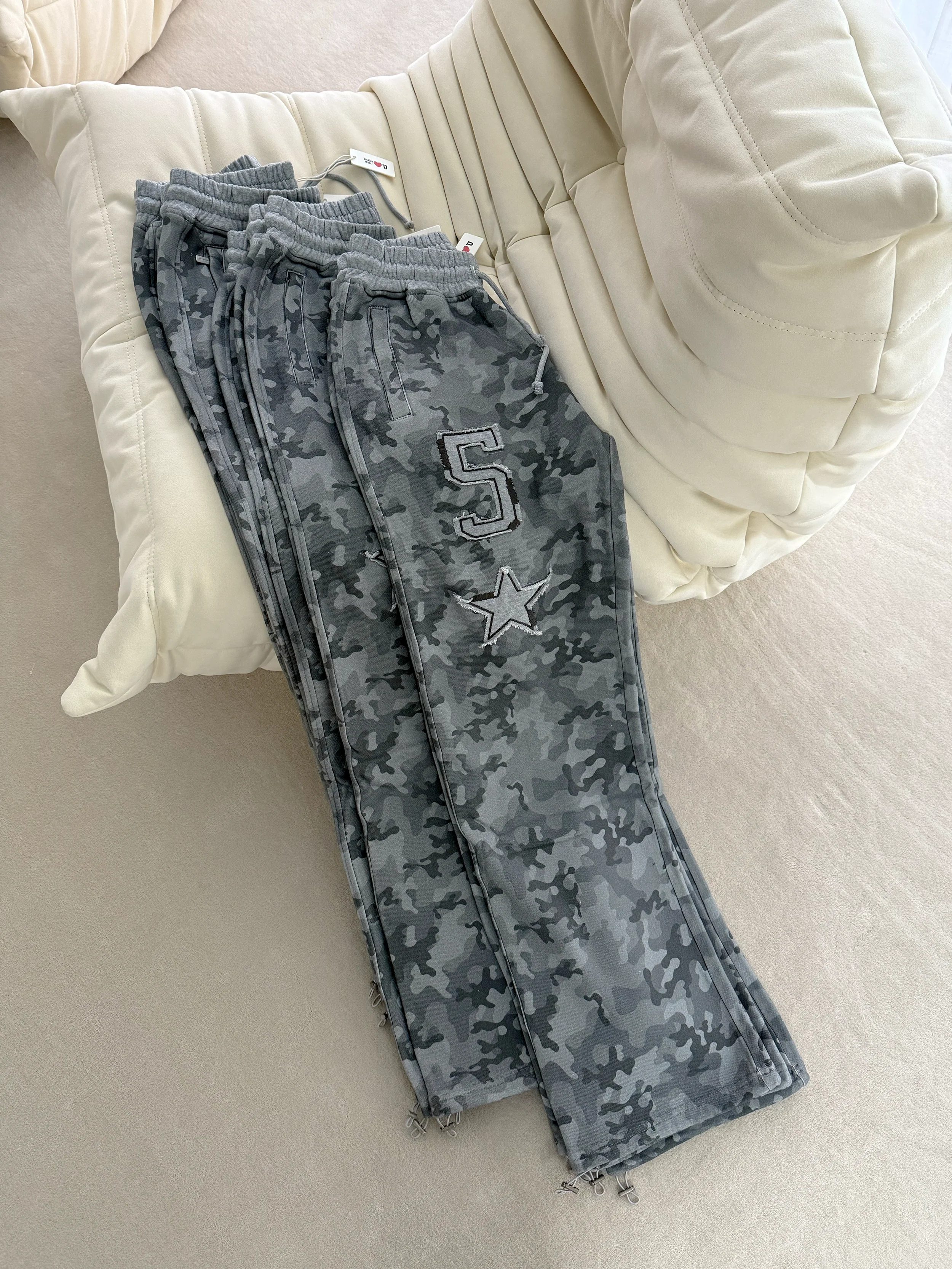 SOLD OUT - Grey Camo Baggy Sweatpants