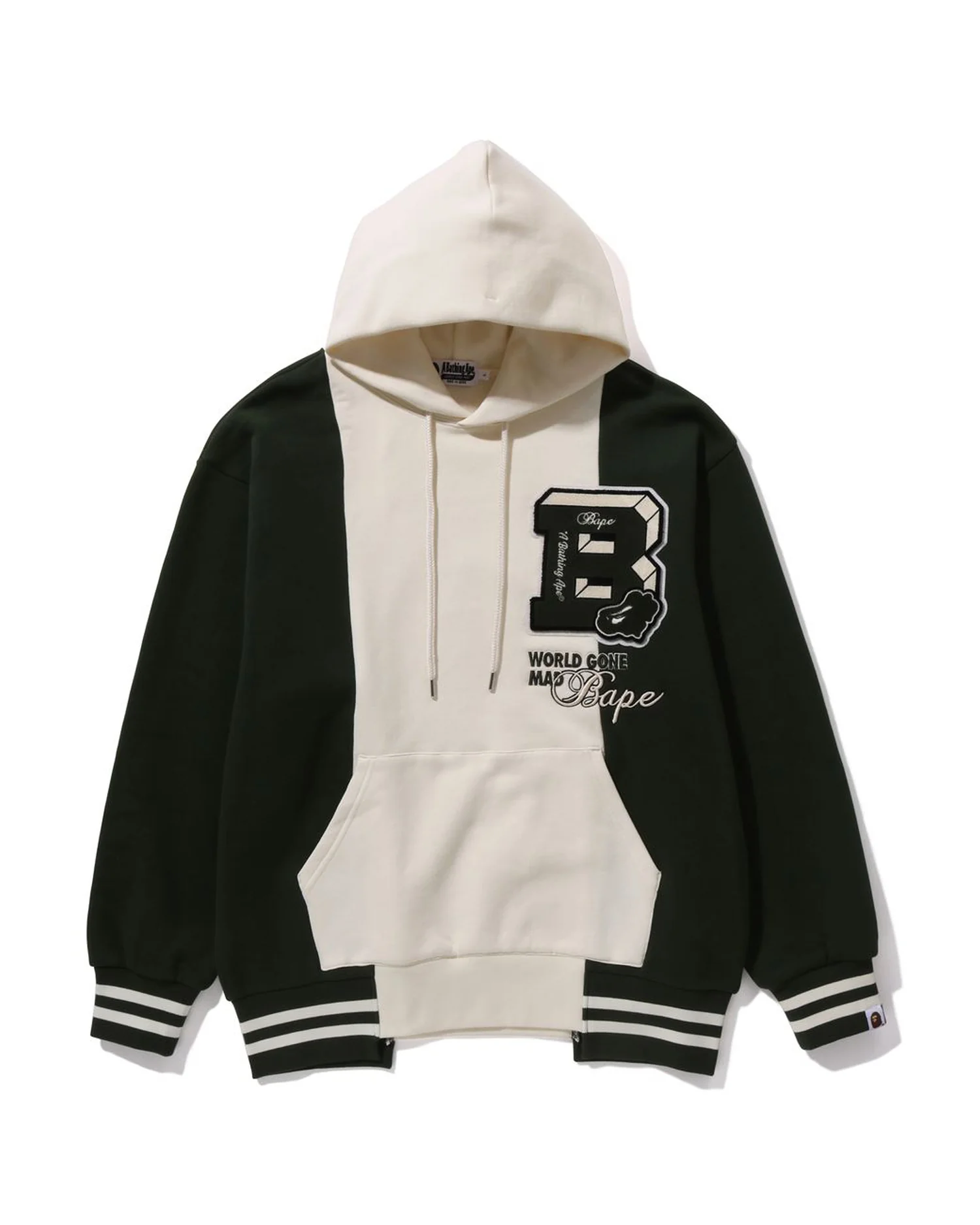 BAPE Badges Color Blocking Pullover Hoodie