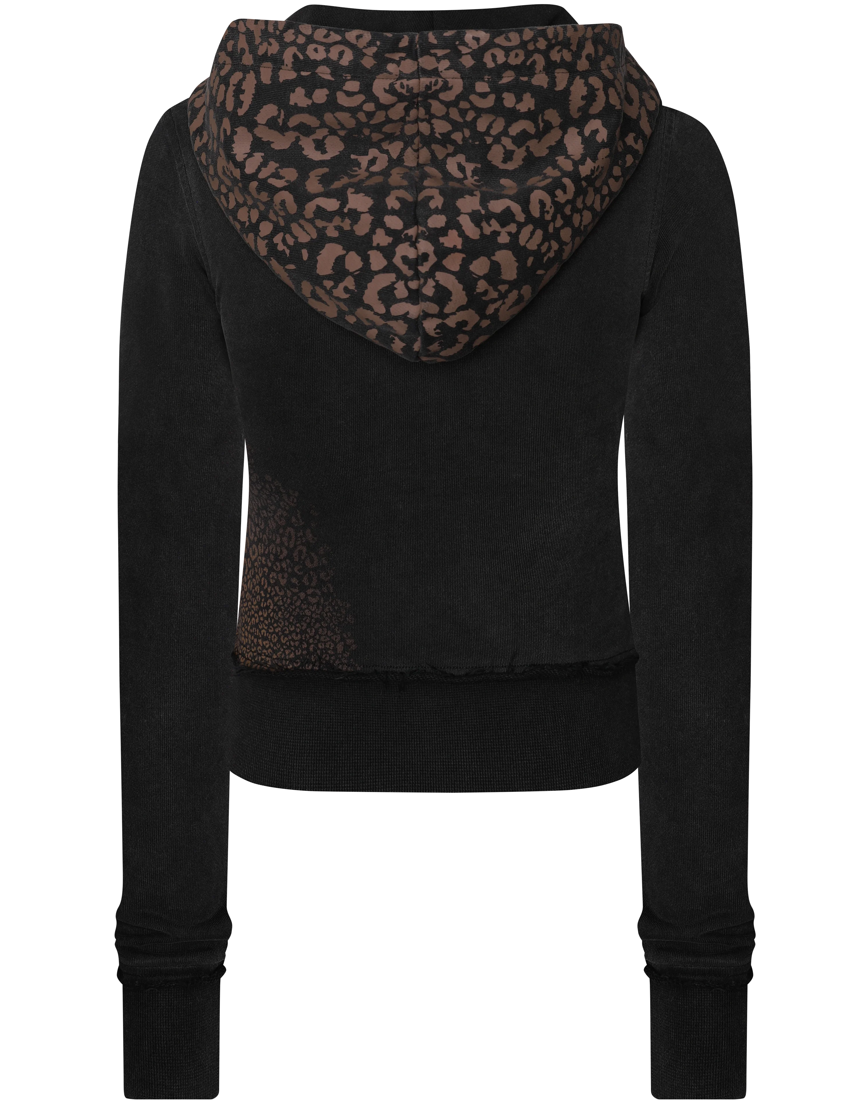 SOLD OUT - PRE-ORDER Vintage Black Cheetah Zip Hoodie