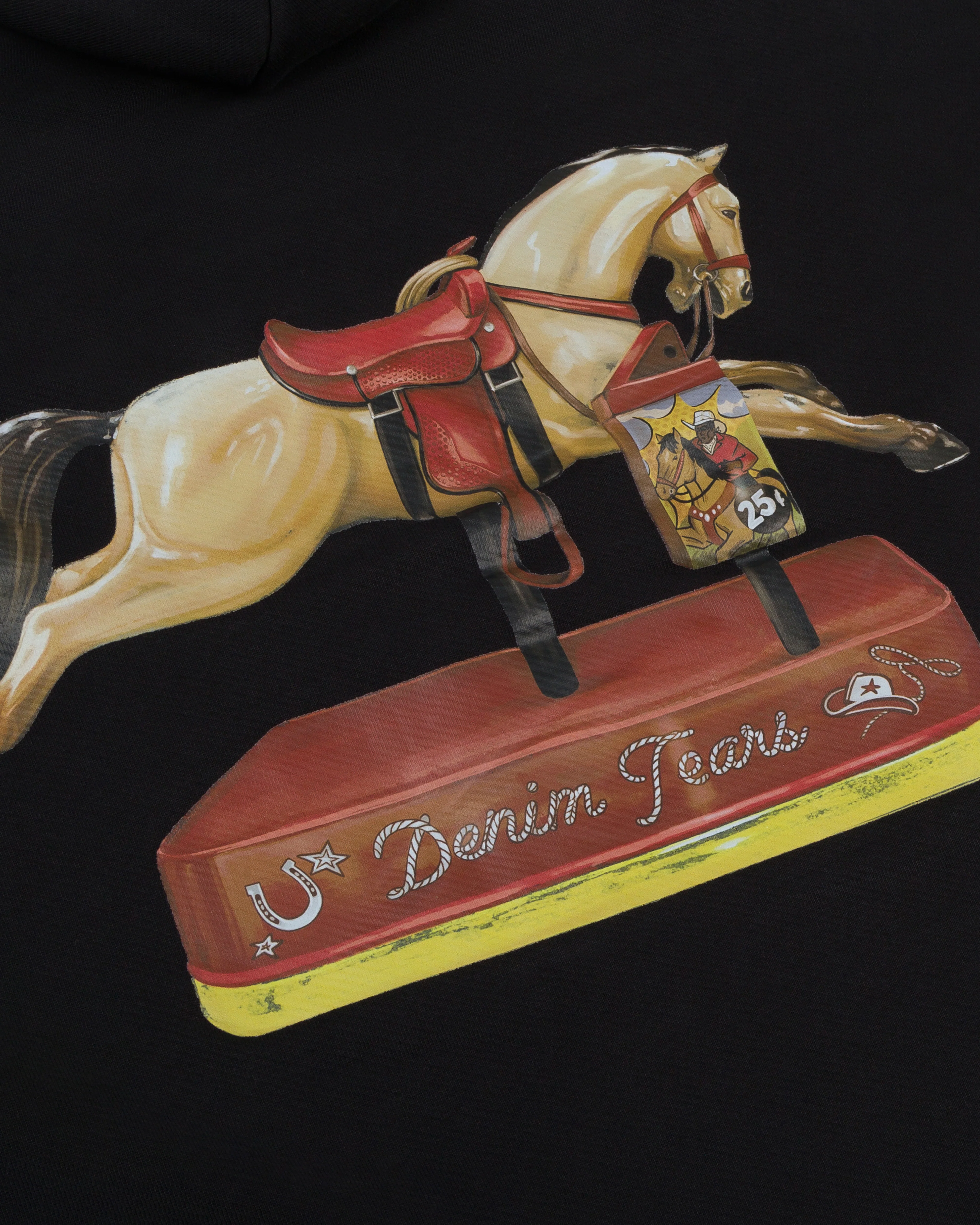 Denim Tears - Men’s Coin-Operated Horse Zip Hoodie - (Black)