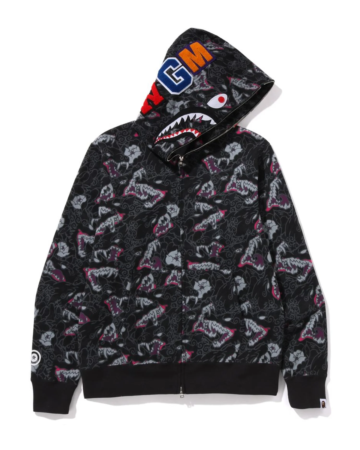 Japanese Tattoo Camo Shark Fz Hoodie
