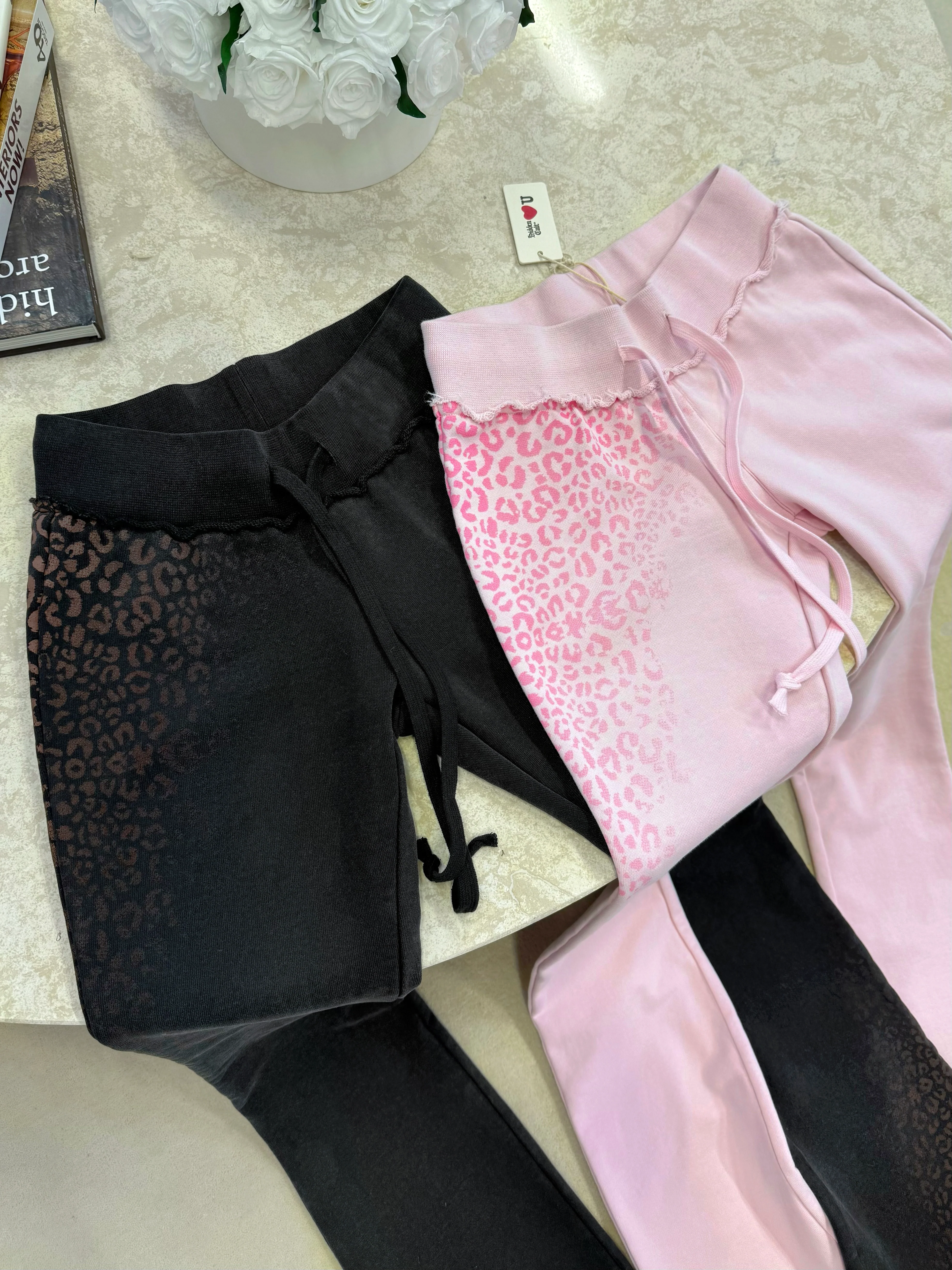 SOLD OUT - PRE-ORDER Pink Cheetah Low Rise Pants