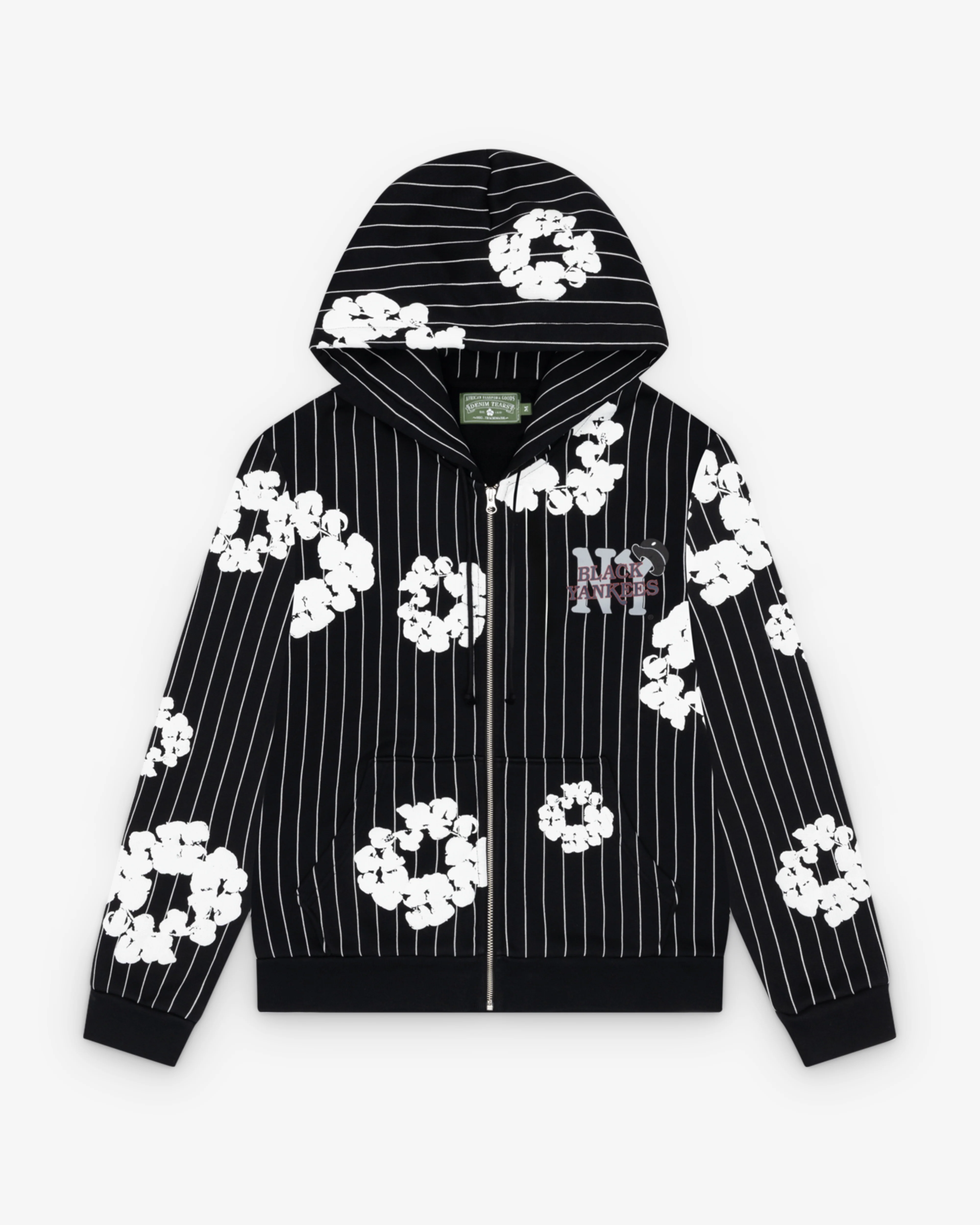 Denim Tears - Pinstripe Wreath Zip Hoodie - (Black)
