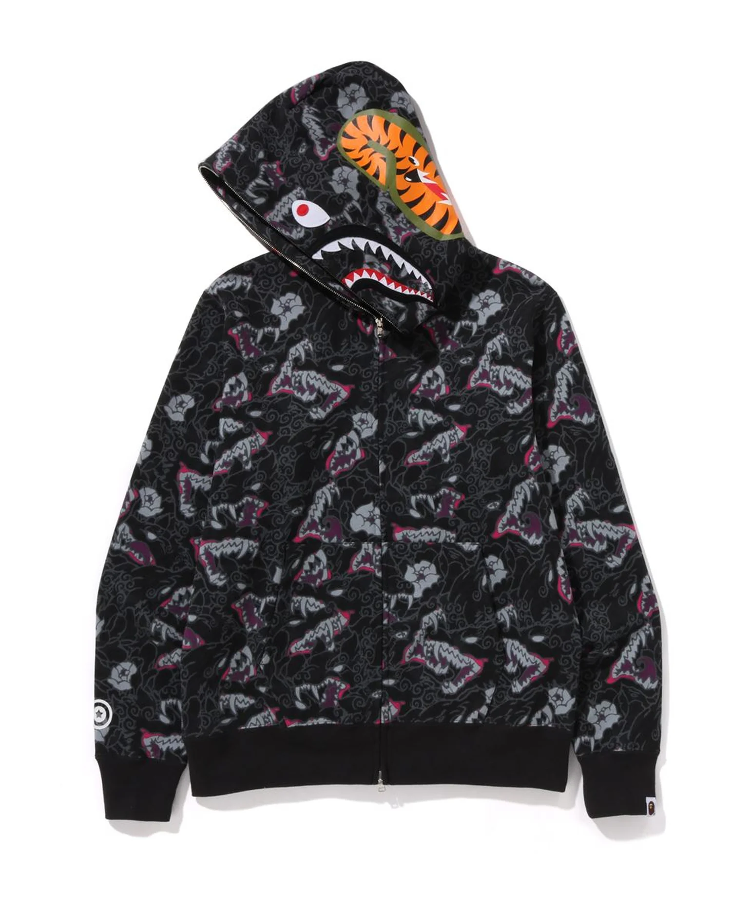 Japanese Tattoo Camo Shark Fz Hoodie