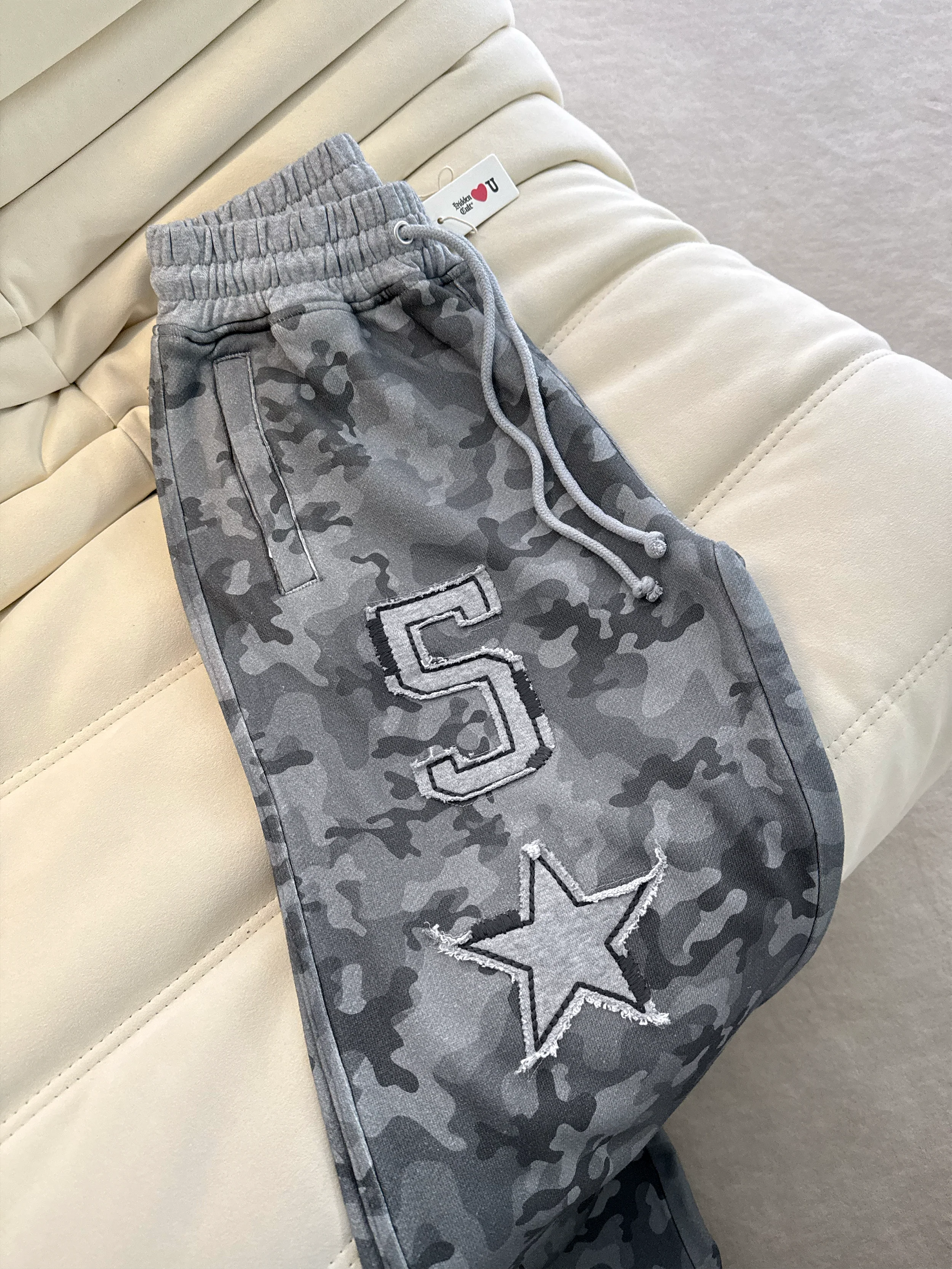 SOLD OUT - Grey Camo Baggy Sweatpants
