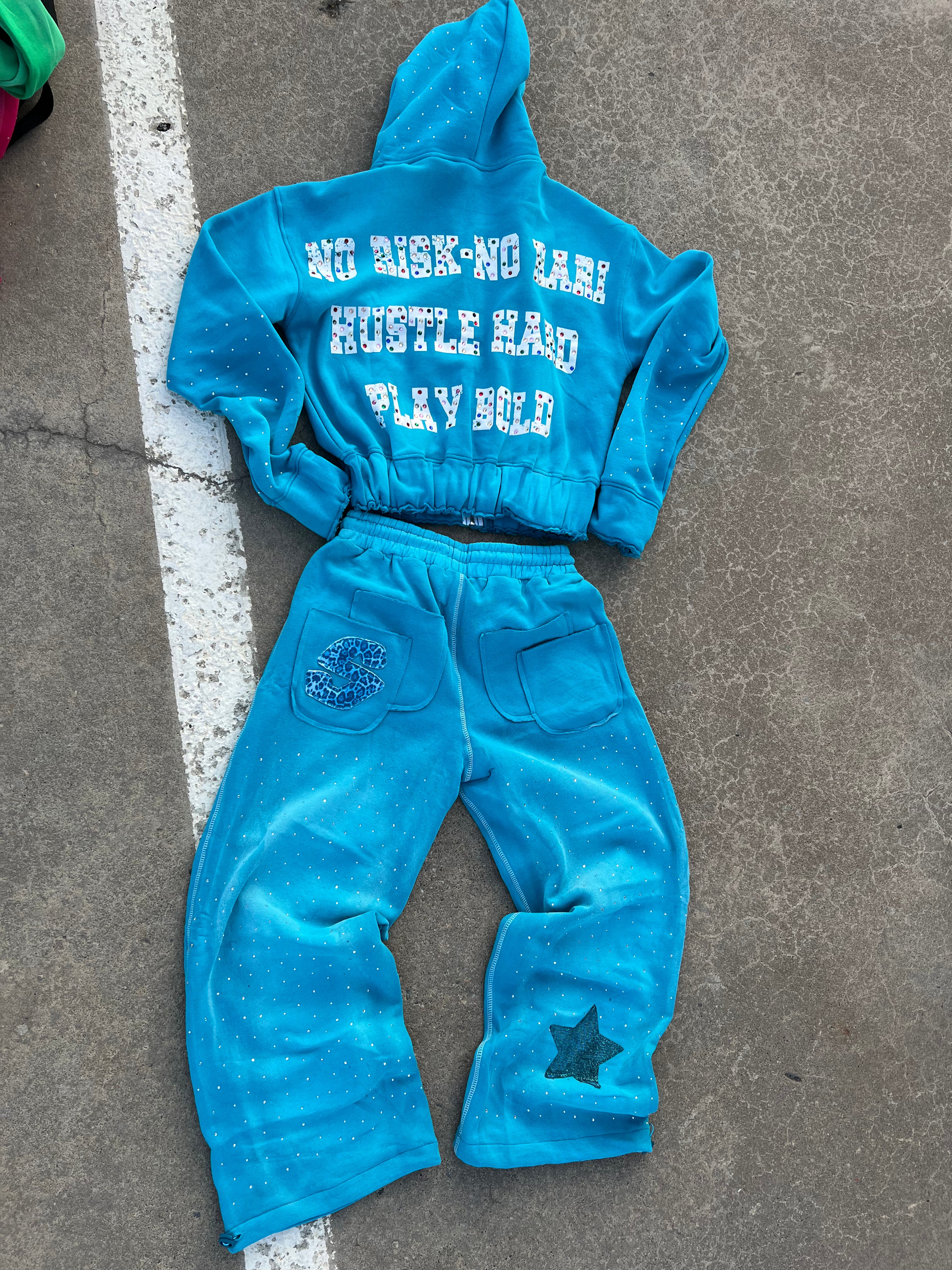 No Risk No Rari Tracksuit Aqua Blue