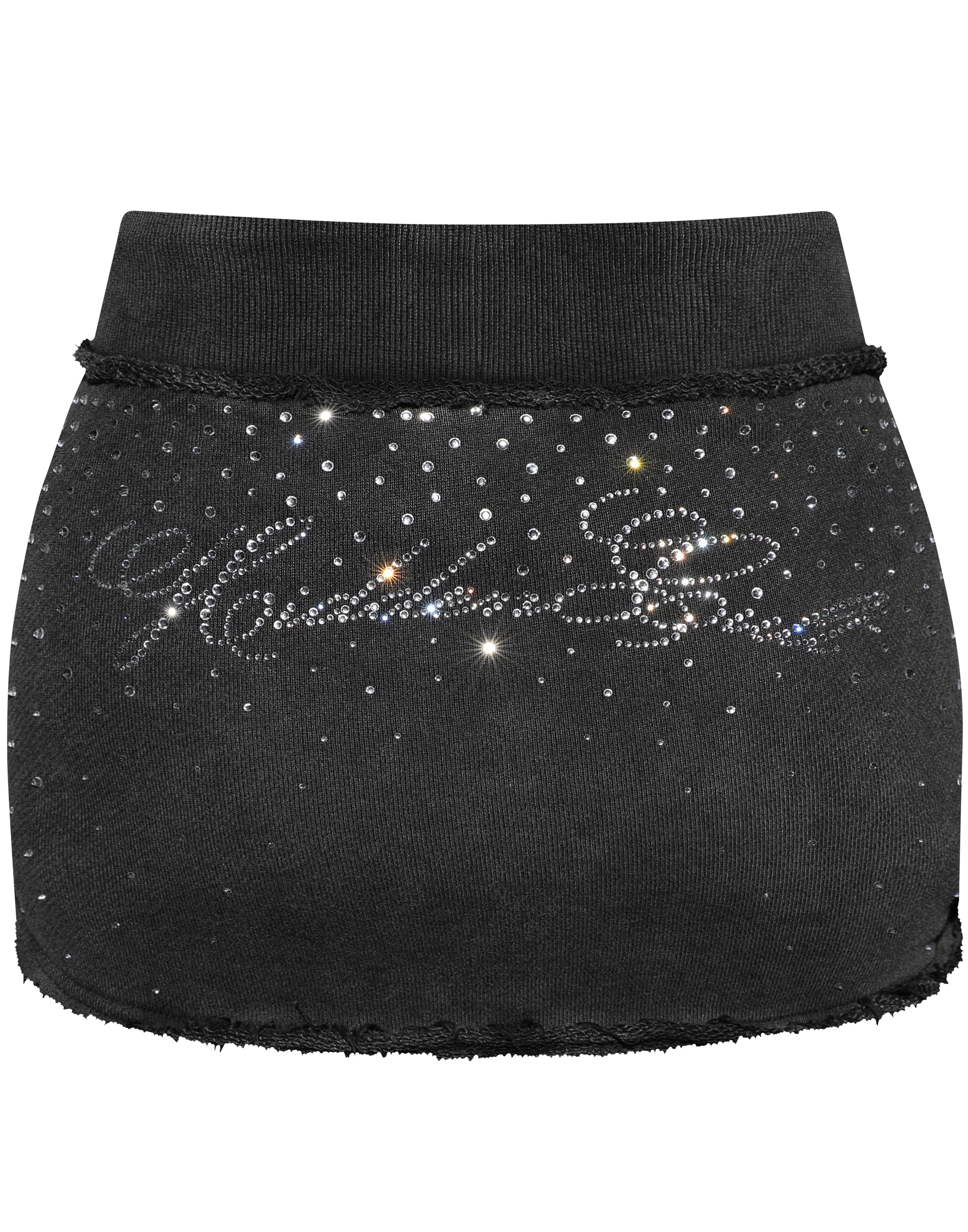 Rhinestone Black Wash Mini Skirt
